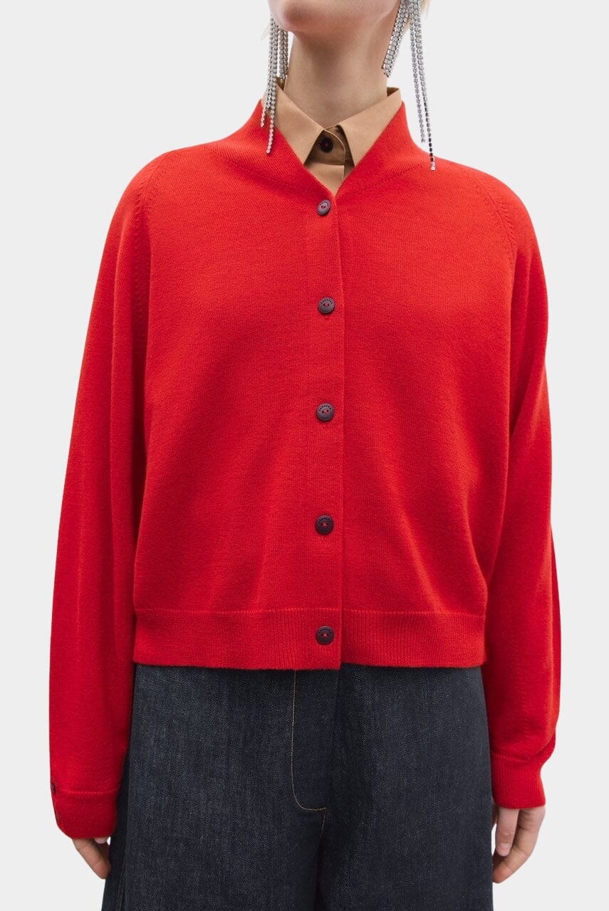 Cordera | Merino Wool Cardigan In Red - SHOP YUCCA Cardigan CORDERA - YUCCA Yucca store Denver, women’s clothing boutique near me, high quality capsule wardrobe, boutiques near me, women’s high quality knitwear