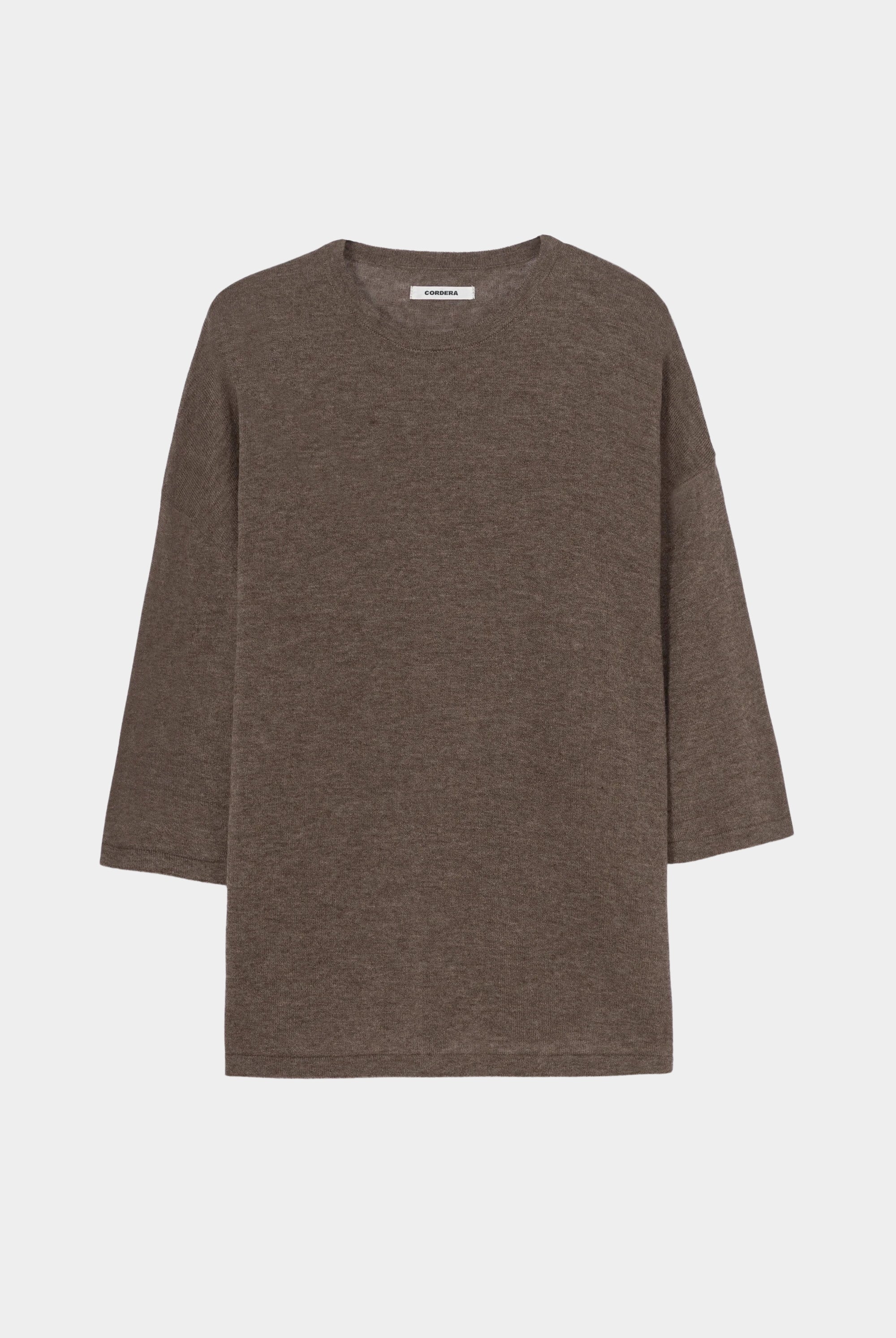Cordera - Merino Wool Oversized T Shirt - Deep Taupe - Shirts & Tops - YUCCA, chic outfits, women’s clothing store Denver.