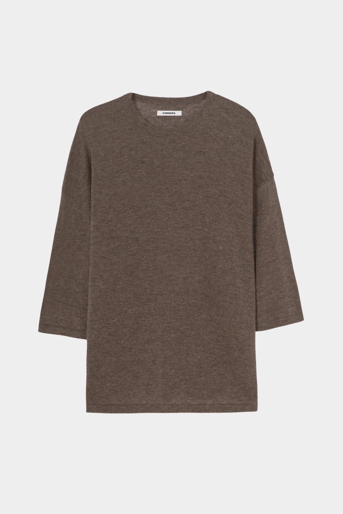 Cordera - Merino Wool Oversized T Shirt - Deep Taupe - Shirts & Tops - YUCCA, chic outfits, women’s clothing store Denver.