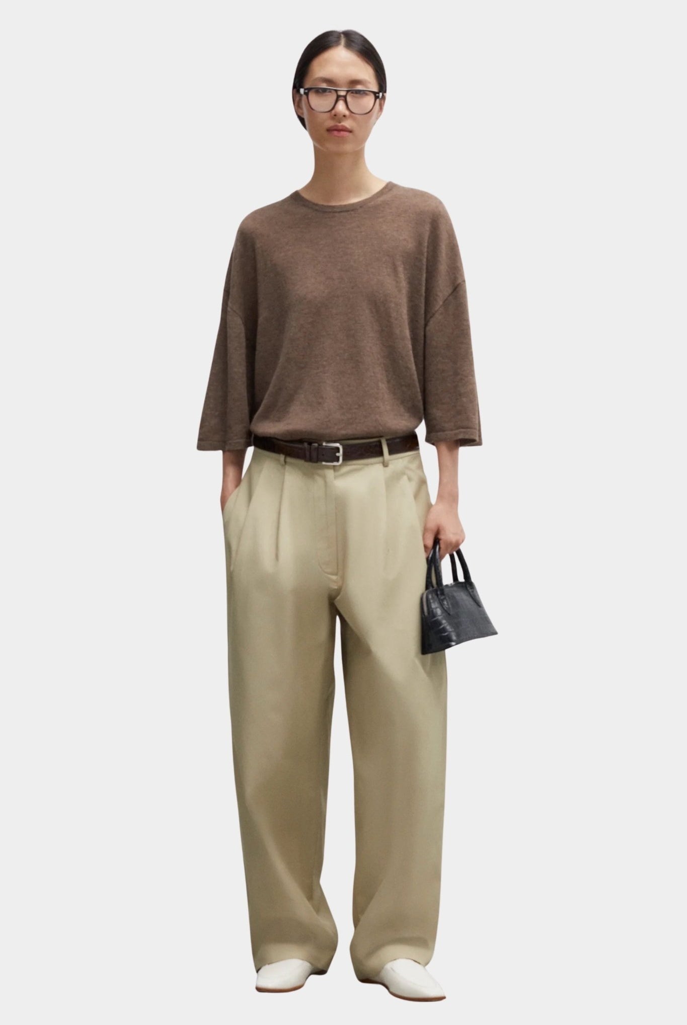 Cordera - Merino Wool Oversized T Shirt - Deep Taupe - Shirts & Tops - YUCCA, chic outfits, women’s clothing store Denver.