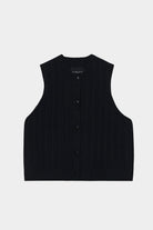 Cordera | Merino Wool Ribbed Waistcoat In Black - SHOP YUCCA Shirts & Tops CORDERA - YUCCA Yucca store Denver, women’s clothing boutique near me, high quality capsule wardrobe, boutiques near me, women’s high quality tops