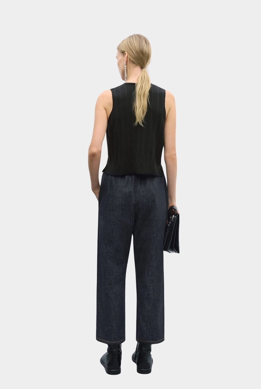Cordera - Merino Wool Ribbed Waistcoat - Black - Shirts & Tops - YUCCA, Yucca store Denver, women’s high quality tops.