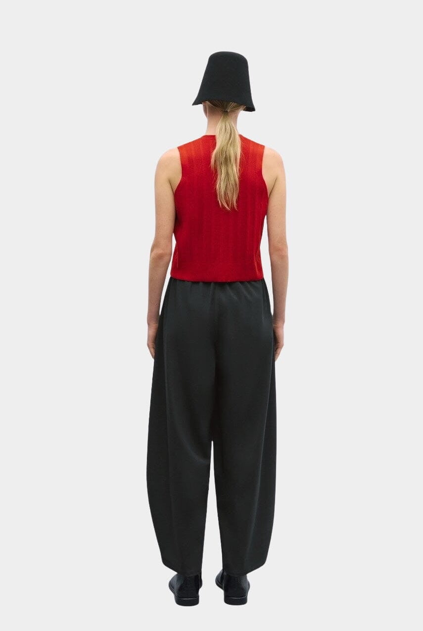 Cordera - Merino Wool Ribbed Waistcoat - Red - Shirts & Tops - YUCCA, Yucca store Denver, women’s high quality tops.