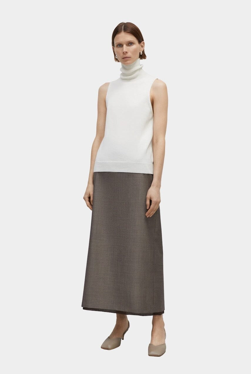 Cordera - Merino Wool Turtleneck Vest - White - Shirts & Tops - YUCCA, Yucca store Denver, boutiques near me.