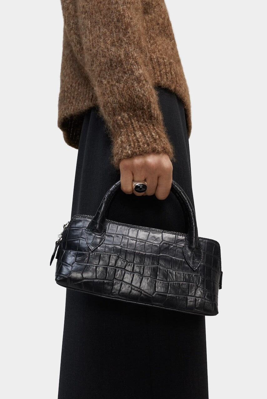 Cordera - Mini Bag Crocodile - Black - Handbags - YUCCA, Women’s clothing store Denver, women’s luxury bags.
