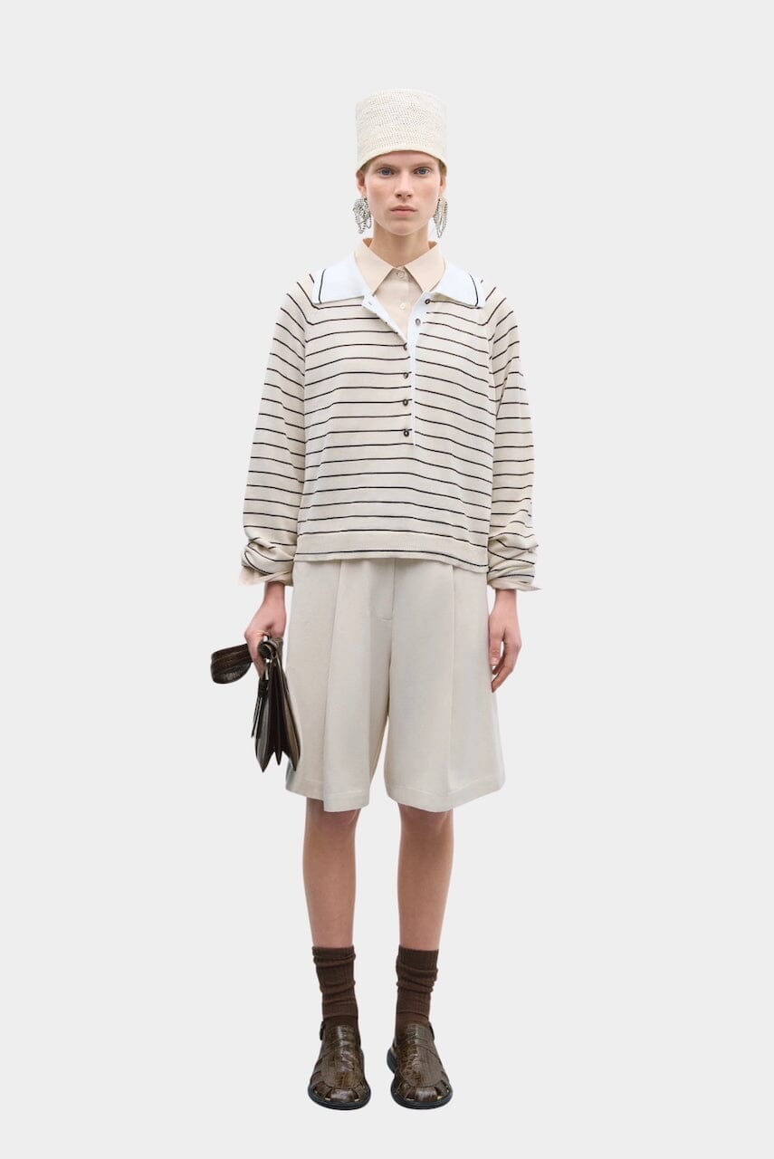 Cordera | Organic Cotton Striped Polo - SHOP YUCCA Sweater CORDERA - YUCCA Yucca store Denver, women’s clothing boutique near me, high quality capsule wardrobe, boutiques near me, women’s high quality sweaters