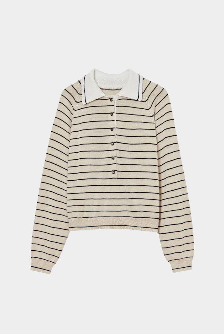 Cordera - Organic Cotton Striped Polo - Sweater - YUCCA, Yucca store Denver, high quality capsule wardrobe.