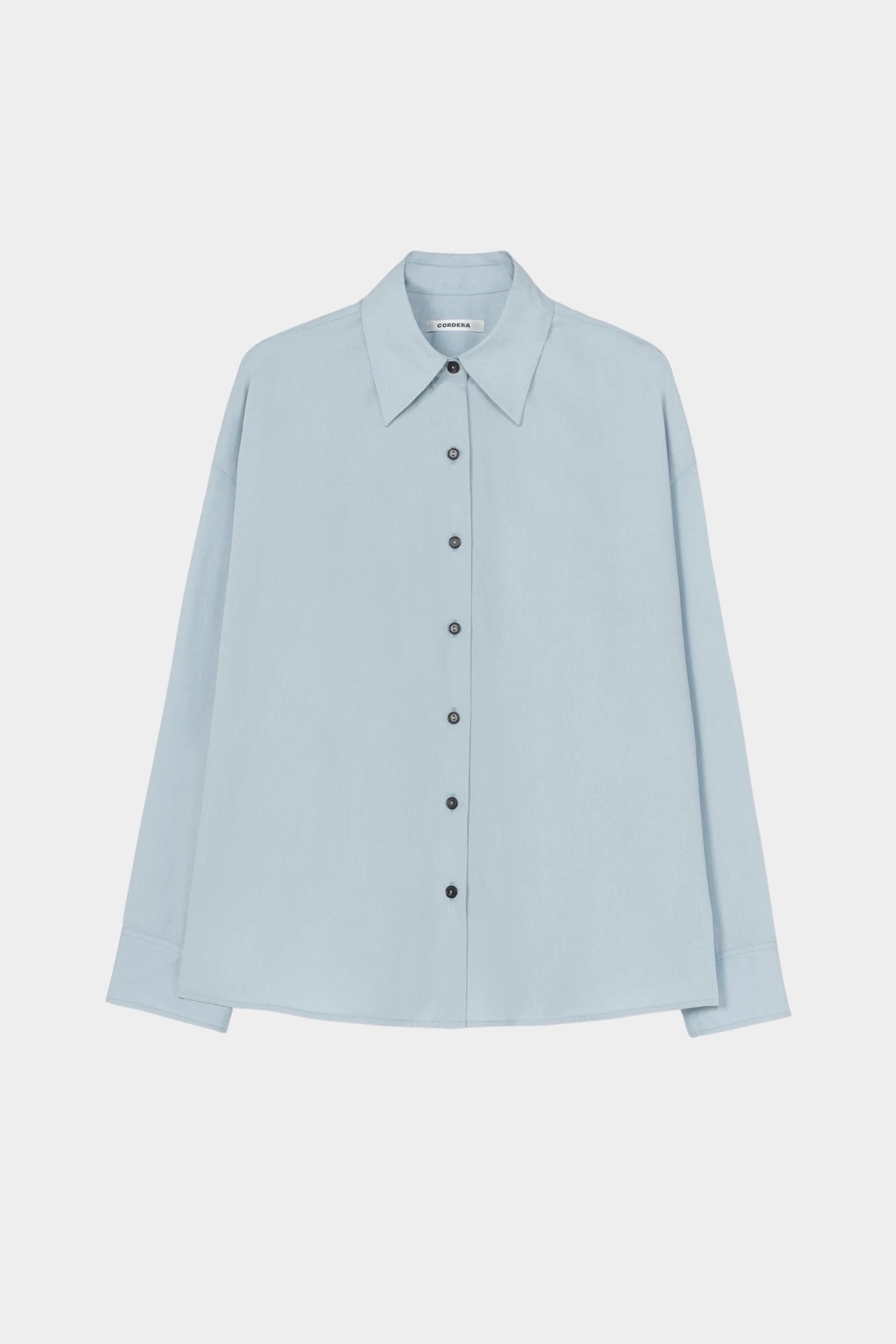 Cordera - Oversized Shirt - Baby Blue - Shirts & Tops - YUCCA, chic outfits for women, women’s clothing store Denver.
