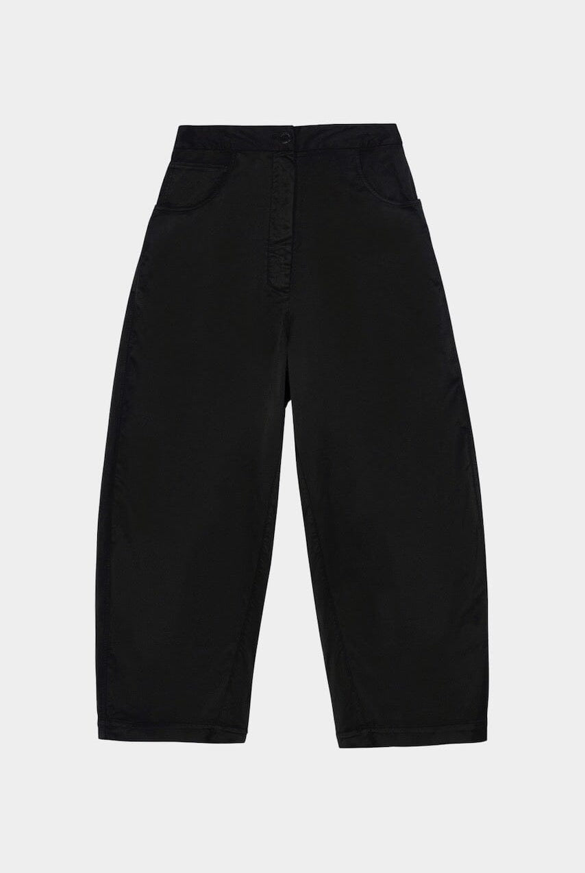 Cordera - Satin Curved Pants - Black -  Bottoms - YUCCA, Artistic clothing for women,cherry creek boutiques.