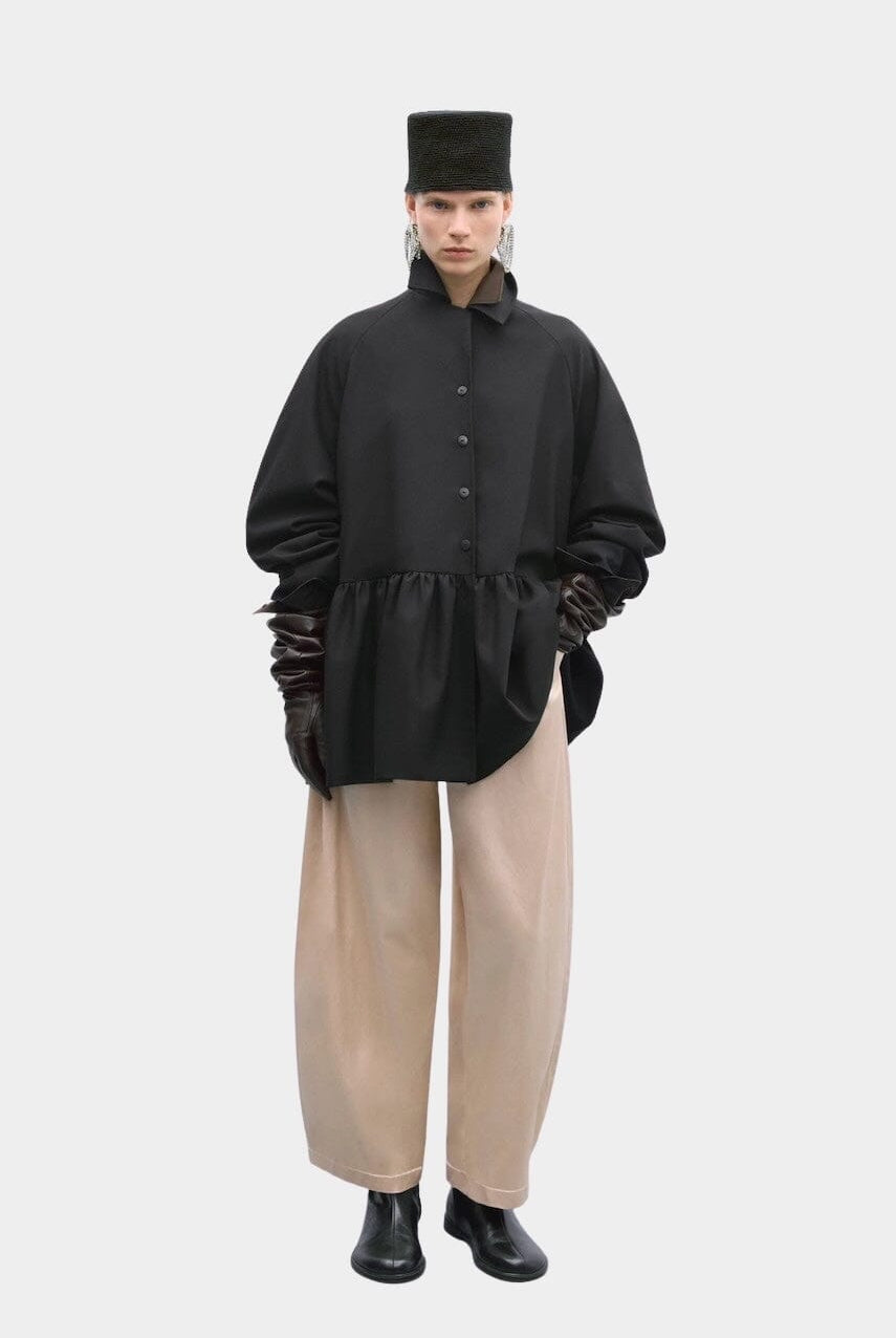 CCordera - Satin Curved Pants - Peach - Pants - YUCCA, Artistic clothing for women, fashion for women over 50.