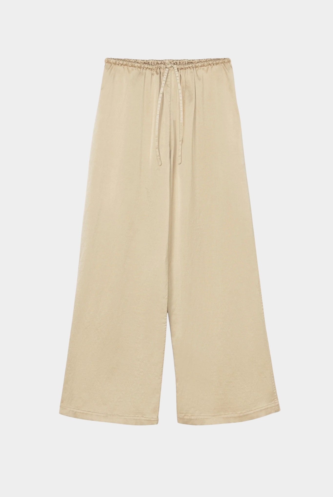 Cordera - Satin Drawstring Pants - Champagne - Pants - YUCCA, chic outfits for women, women’s clothing store Denver.