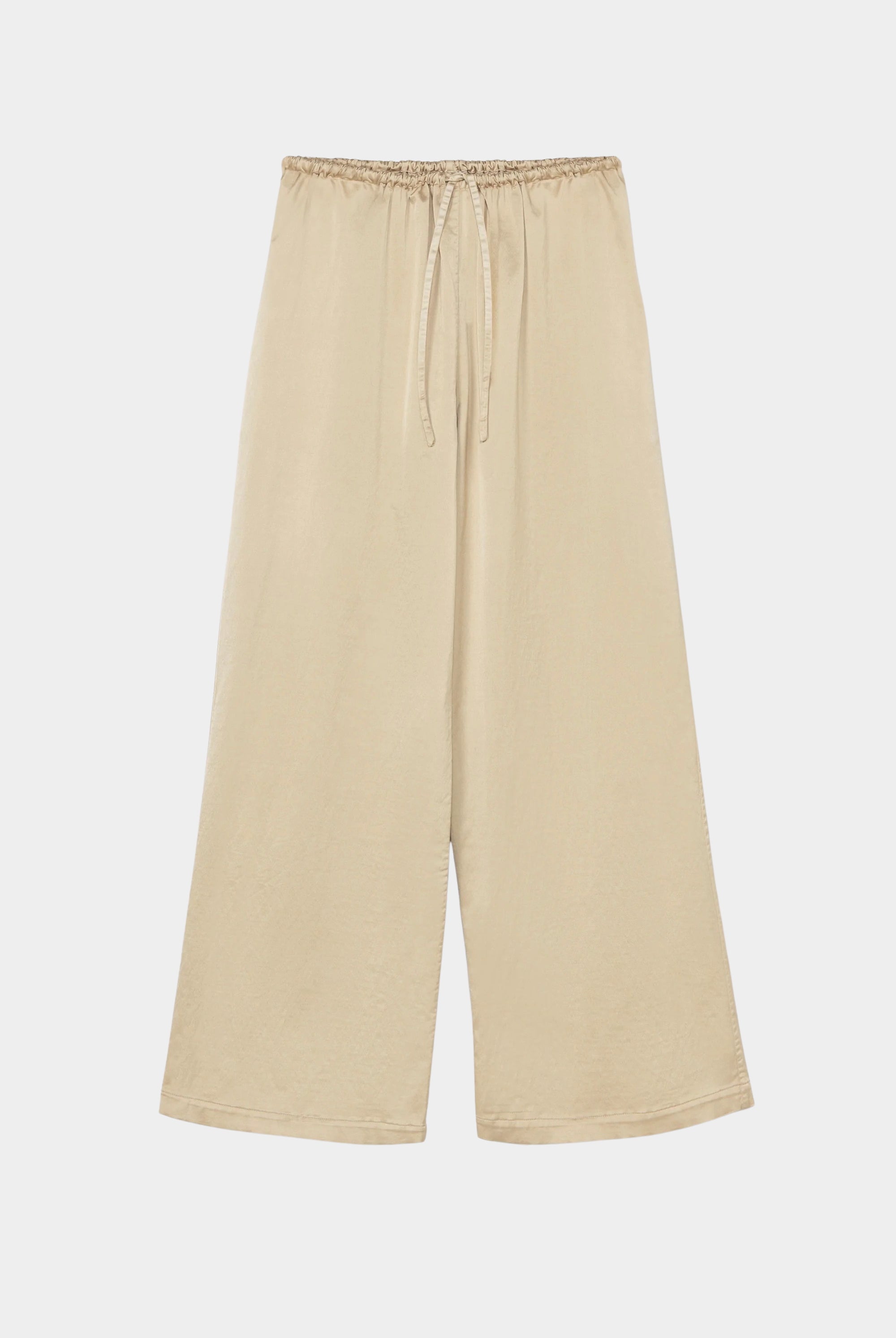 Cordera - Satin Drawstring Pants - Champagne - Pants - YUCCA, chic outfits for women, women’s clothing store Denver.