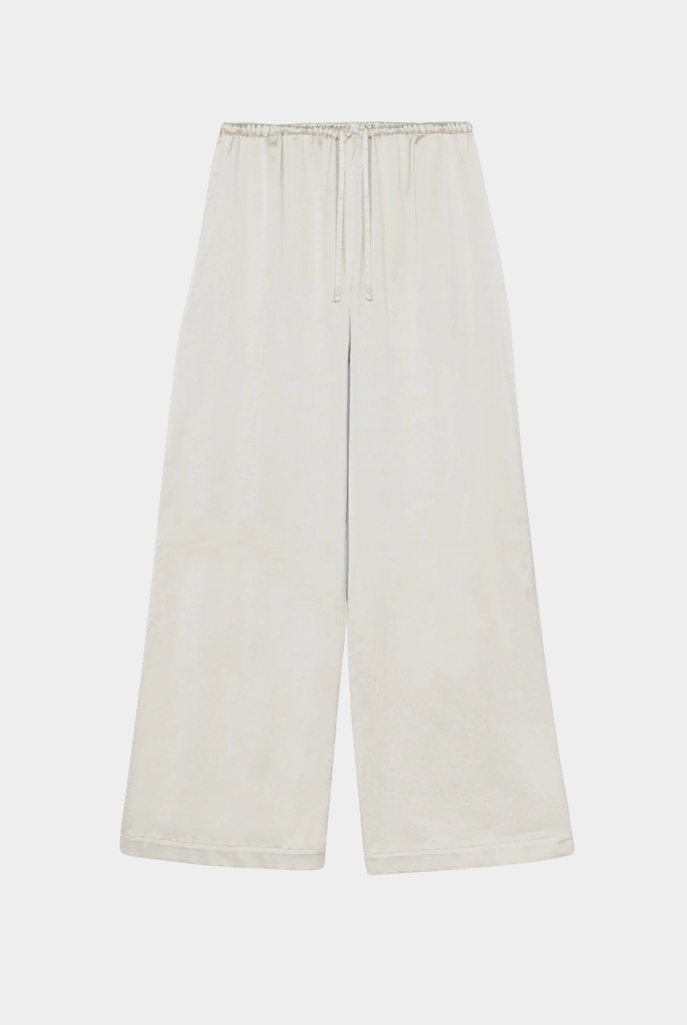 CORDERA - Satin Drawstring Pants, Perla - YUCCA - Pants