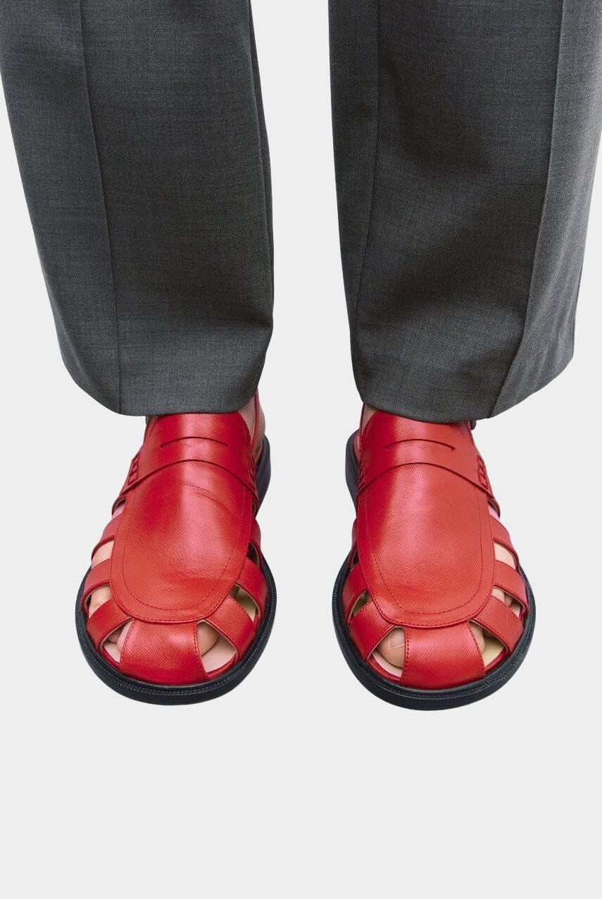 Cordera - Slingback Loafer - Red - Shoes - YUCCA, women’s clothing website, women’s elevated basics.