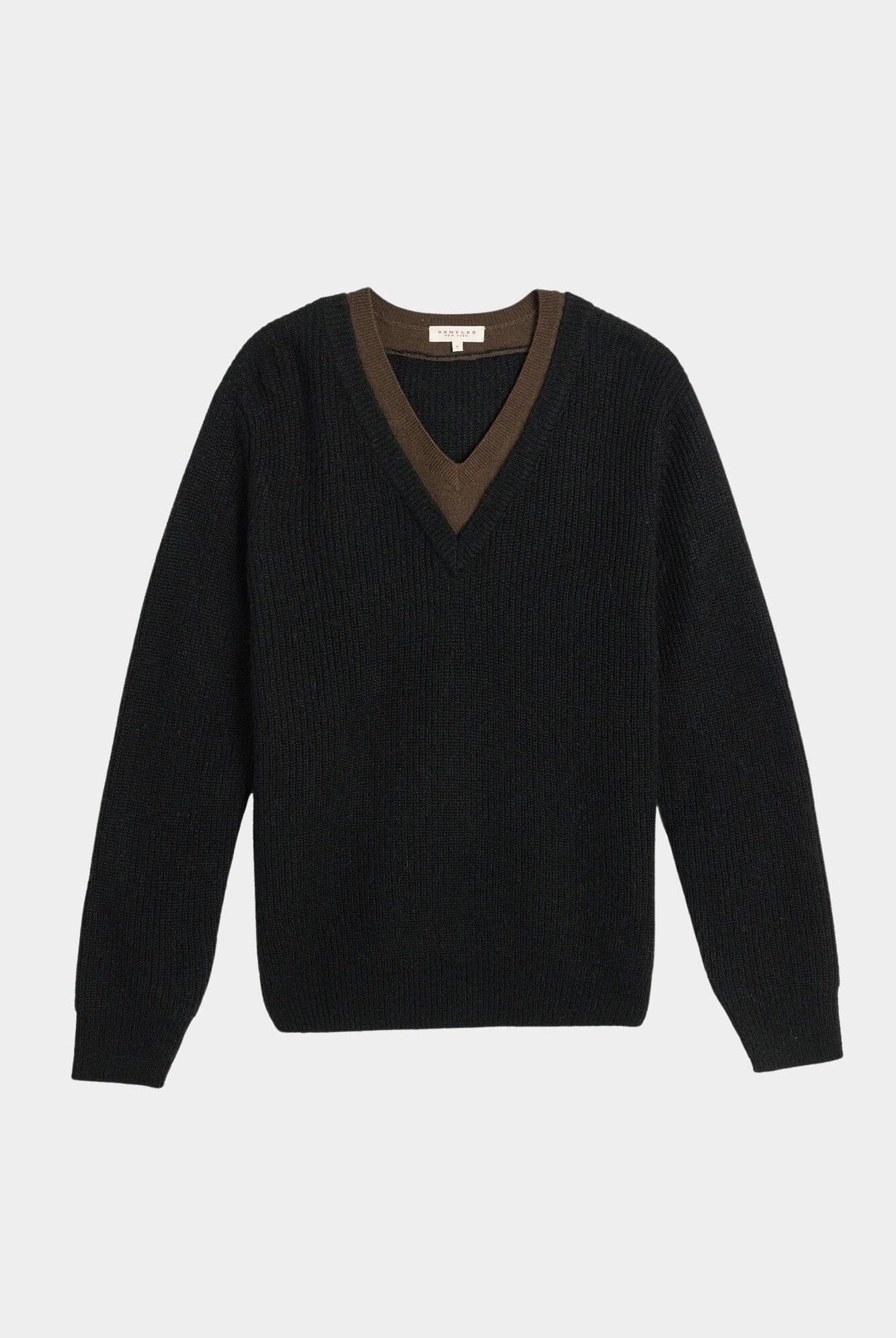 Demylee - Aurora Ultra Light Mohair Sweater - Black/Dark Brown - Knitwear - YUCCA, boutiques near me.