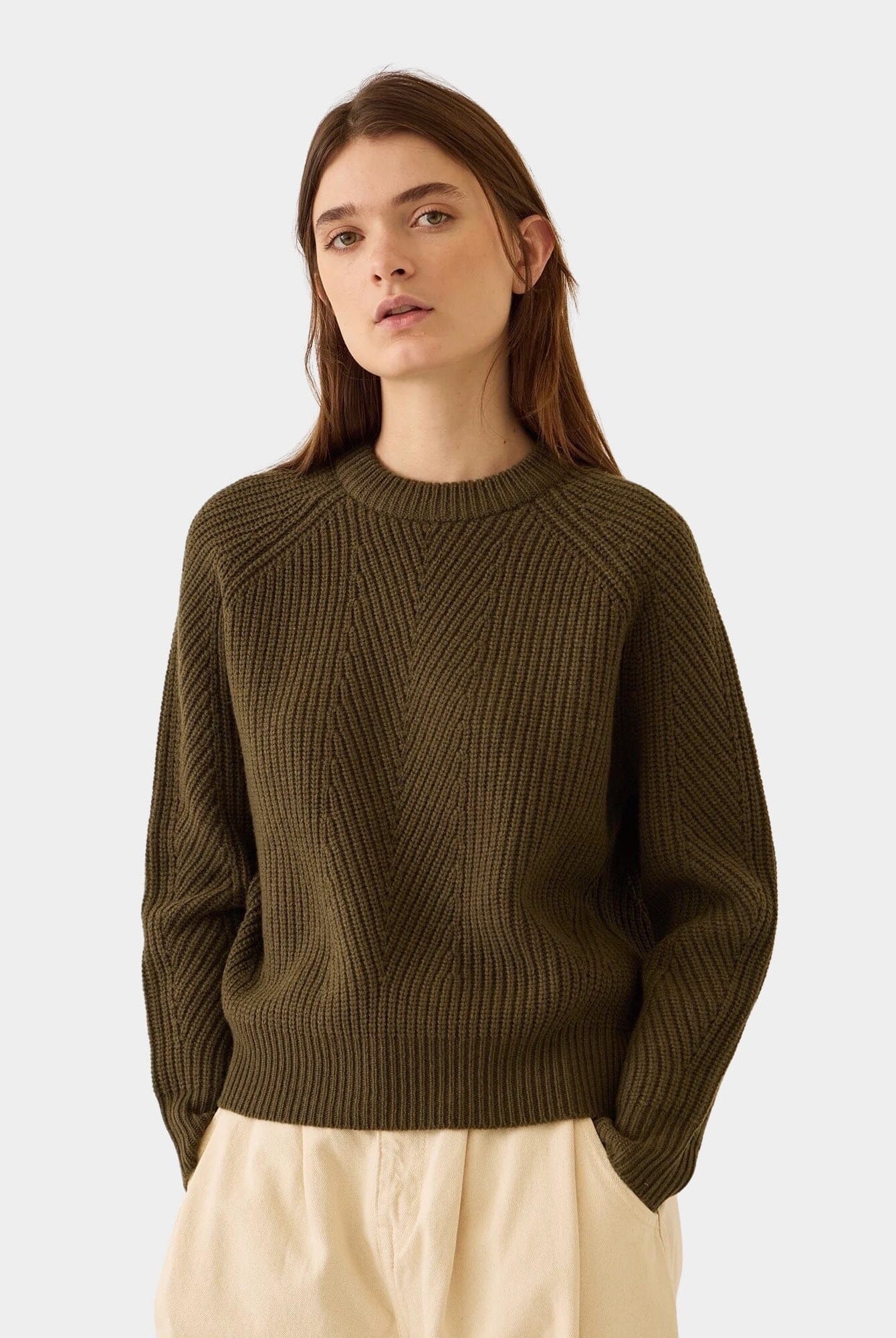 Demylee - Chelsea Lambswool Sweater - Loden - Knitwear - YUCCA, Women’s clothing store Denver, boutique stores near me.
