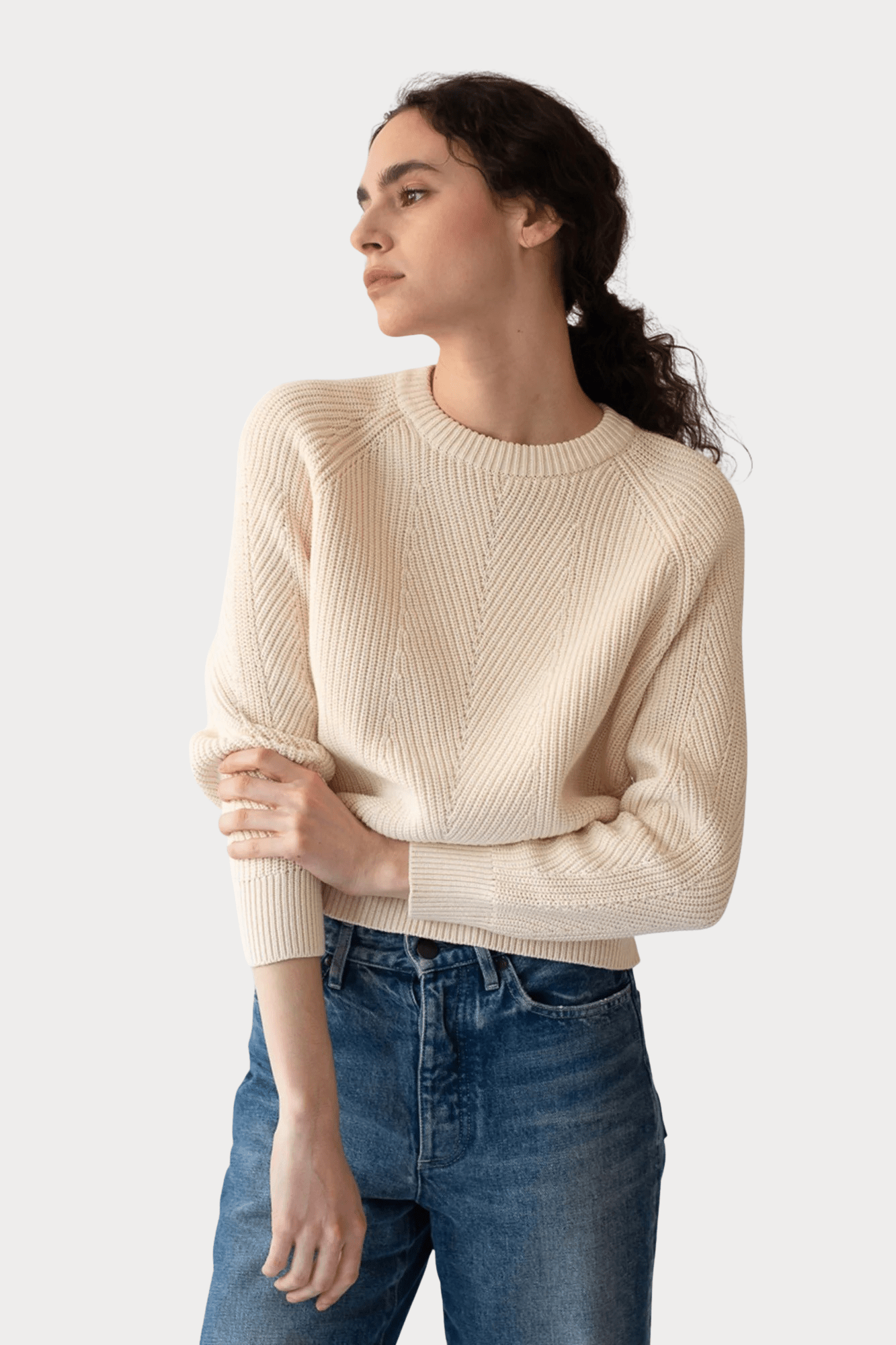 Demylee | Chelsea Washed Cotton Sweater In Off White - SHOP YUCCA Sweater DEMYLEE - YUCCA Artistic clothing for women, boutique near me, boutique stores near me, capsule wardrobe, fashion for women over 50