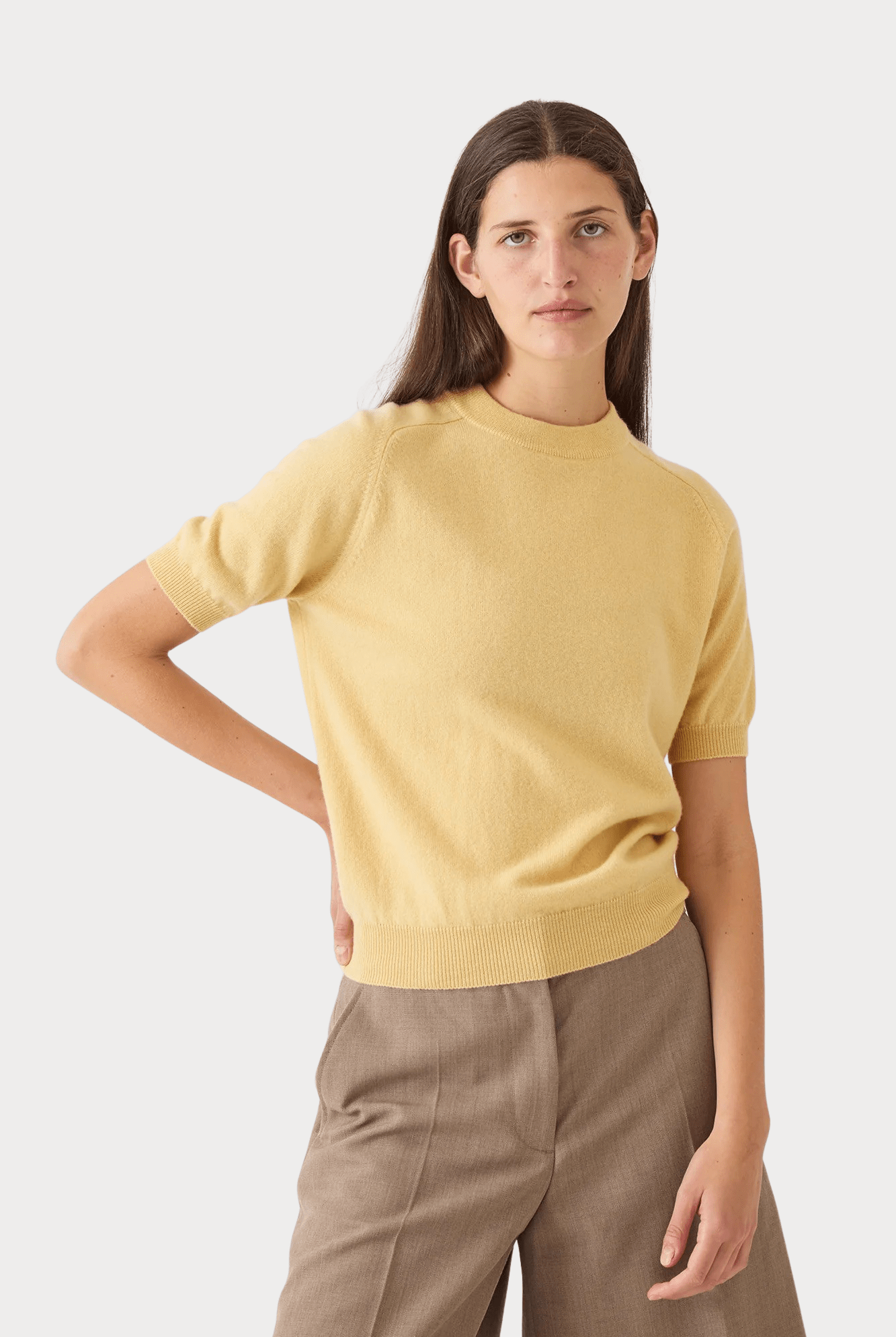 Demylee | Irelia Cashmere Top In Soft Yellow - SHOP YUCCA Shirts & Tops DEMYLEE - YUCCA