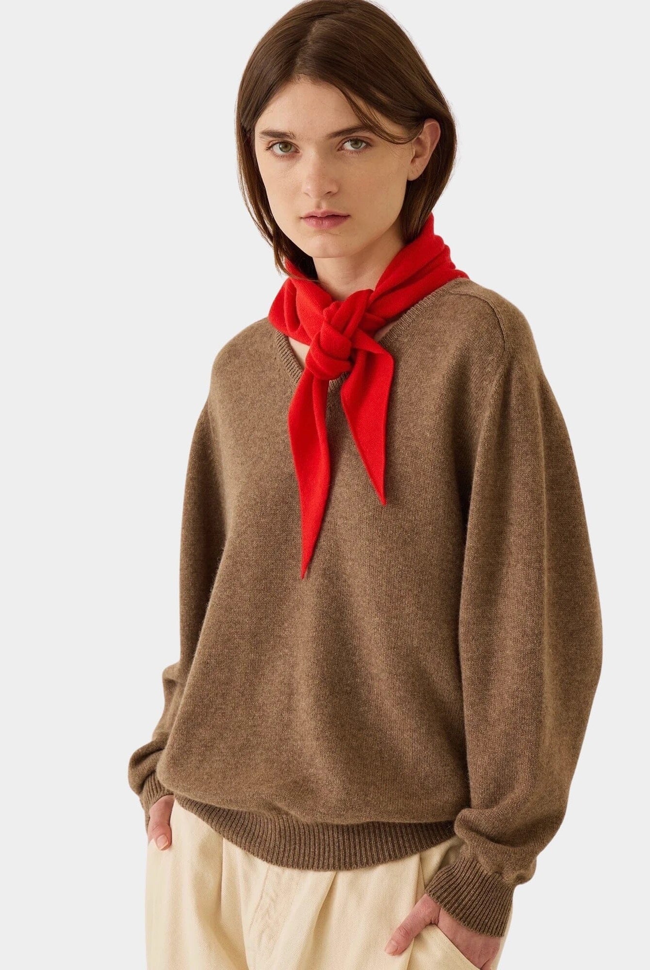 demylee - Nessa Cashmere Bandana - Espresso - Bandana - YUCCA, boutique stores near me, fashion for women over 50.