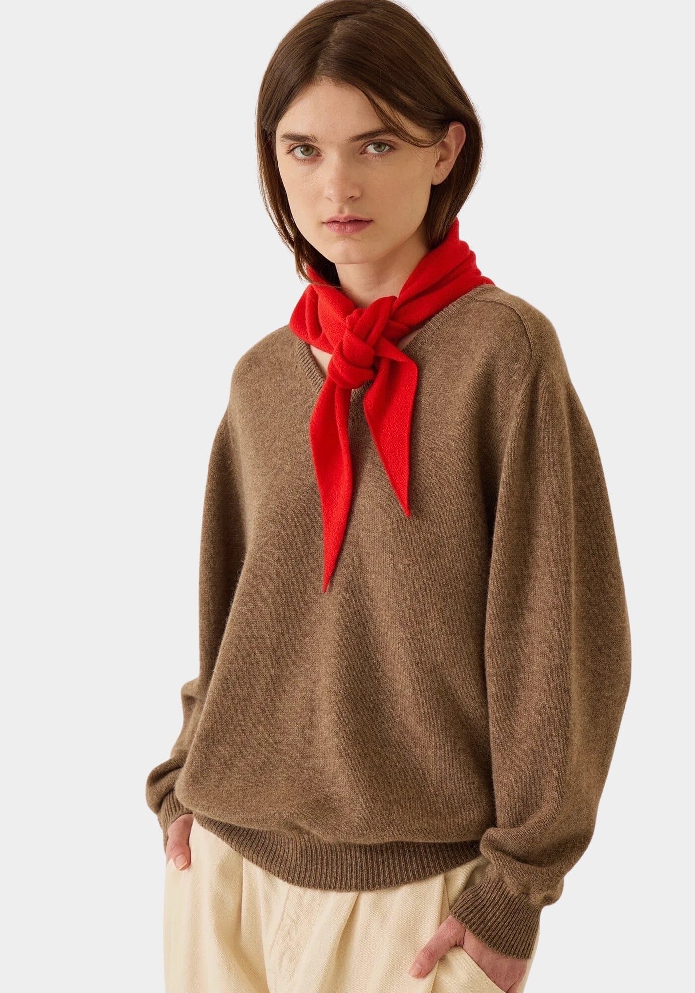 demylee - Nessa Cashmere Bandana - Espresso - Bandana - YUCCA, boutique stores near me, fashion for women over 50.