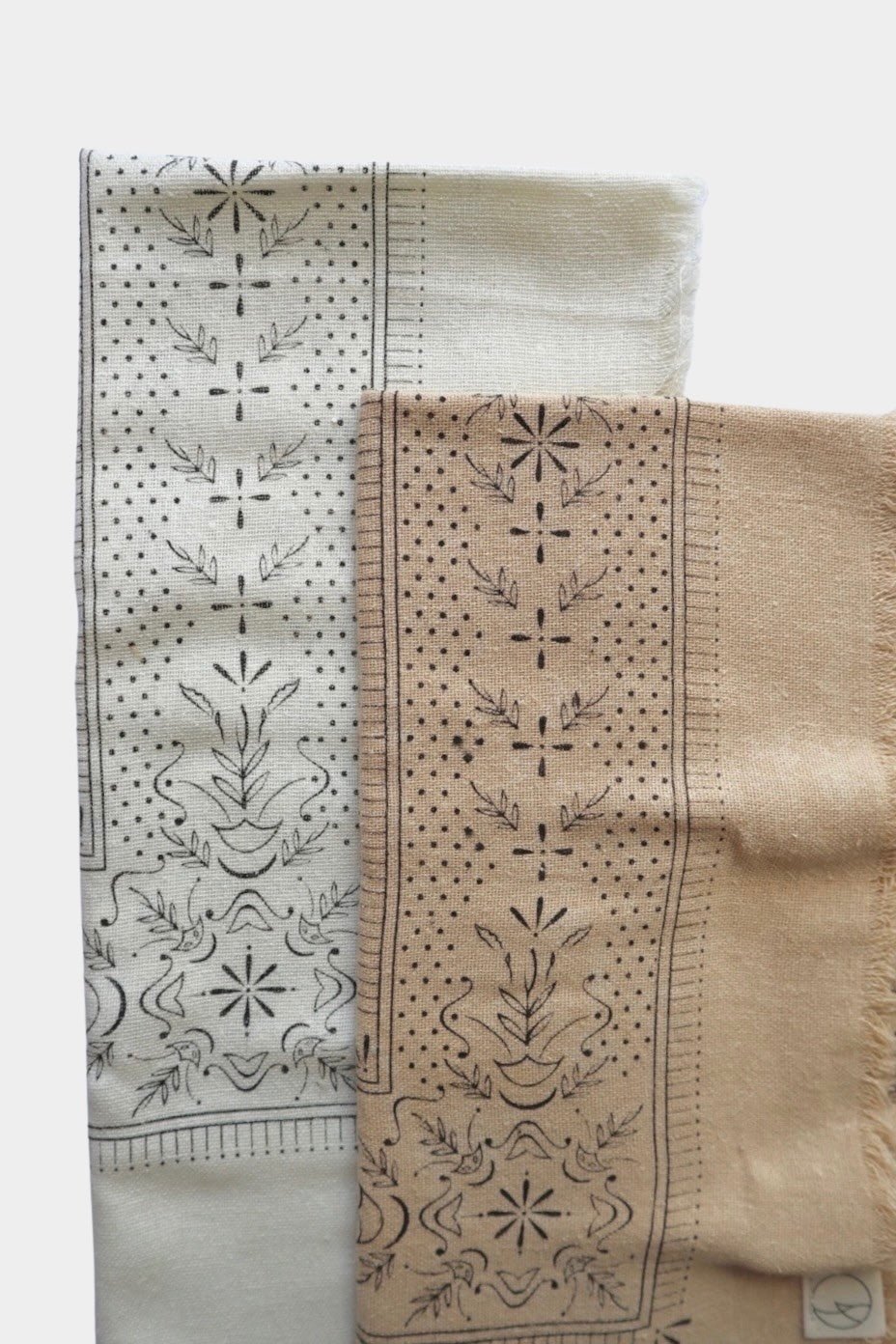 Eco Raw Studio - Raw Silk Bandana - Oatmeal x Black Ink - Bandanas - YUCCA, artistic accessories, boutique near me, shop local denver.