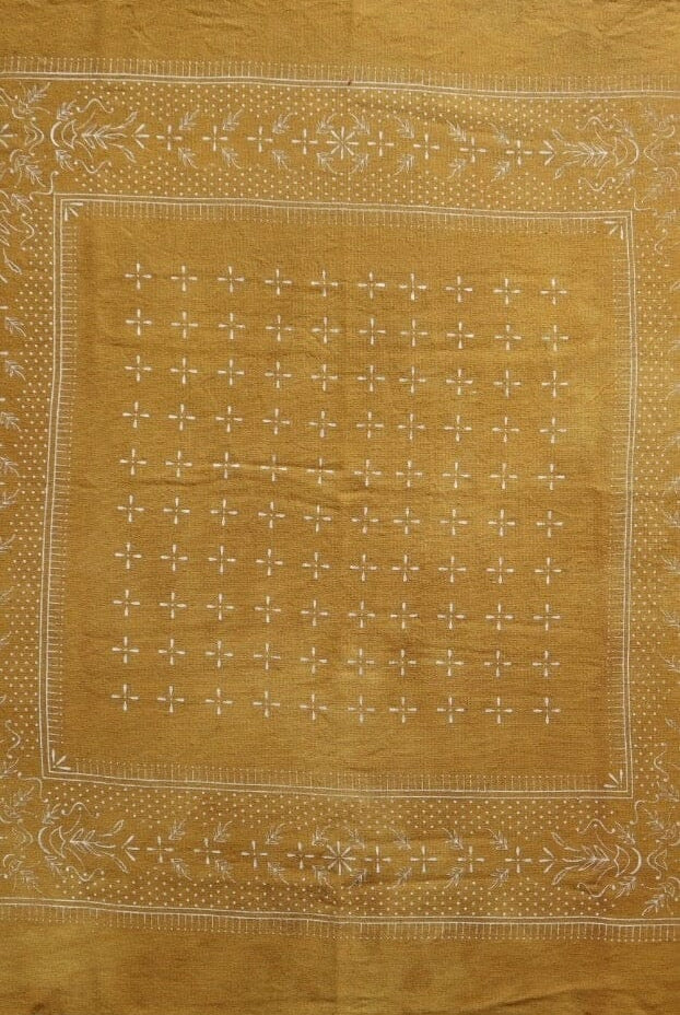 Eco Raw Studio - Raw Silk Bandana In Desert Gold x White Ink - Bandana - YUCCA, artistic accessories, boutique near me, shop local denver.