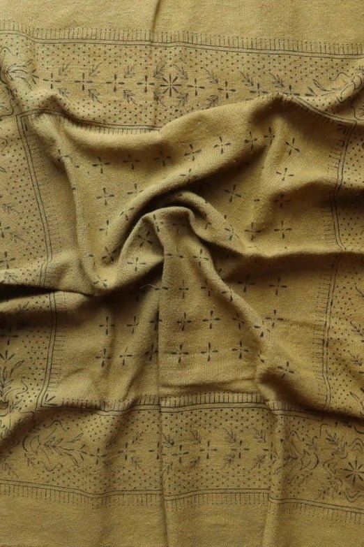 Eco Raw Studio - Raw Silk Bandana - Olive Green x Black Ink - Bandanas - YUCCA, artistic accessories, boutique near me, shop local denver.