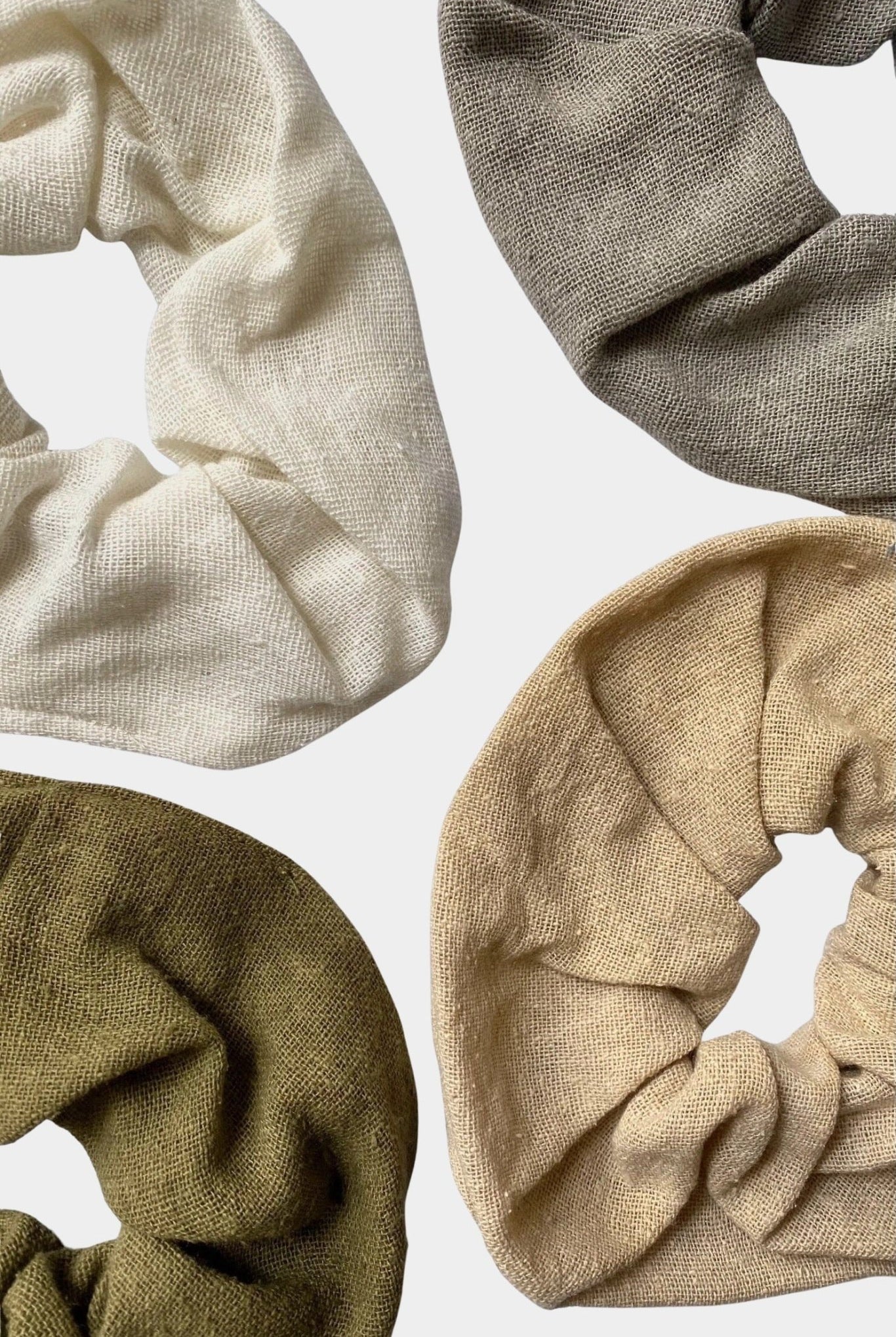 Eco Raw Studio - Raw Silk Scrunchies - Olive - YUCCA, artistic accessories, boutique near me, shop local denver.