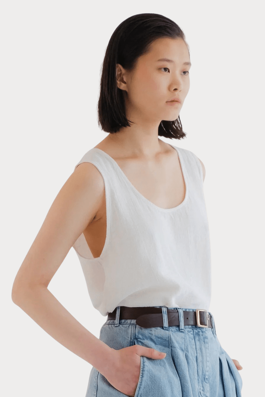 GIRLS OF DUST | Gazebo Cotton Tank Top In Milk - SHOP YUCCA Shirts & Tops GIRLS OF DUST - YUCCA, Yucca store Denver, women’s clothing boutique near me, high quality capsule wardrobe, boutiques near me, women’s high quality tops.