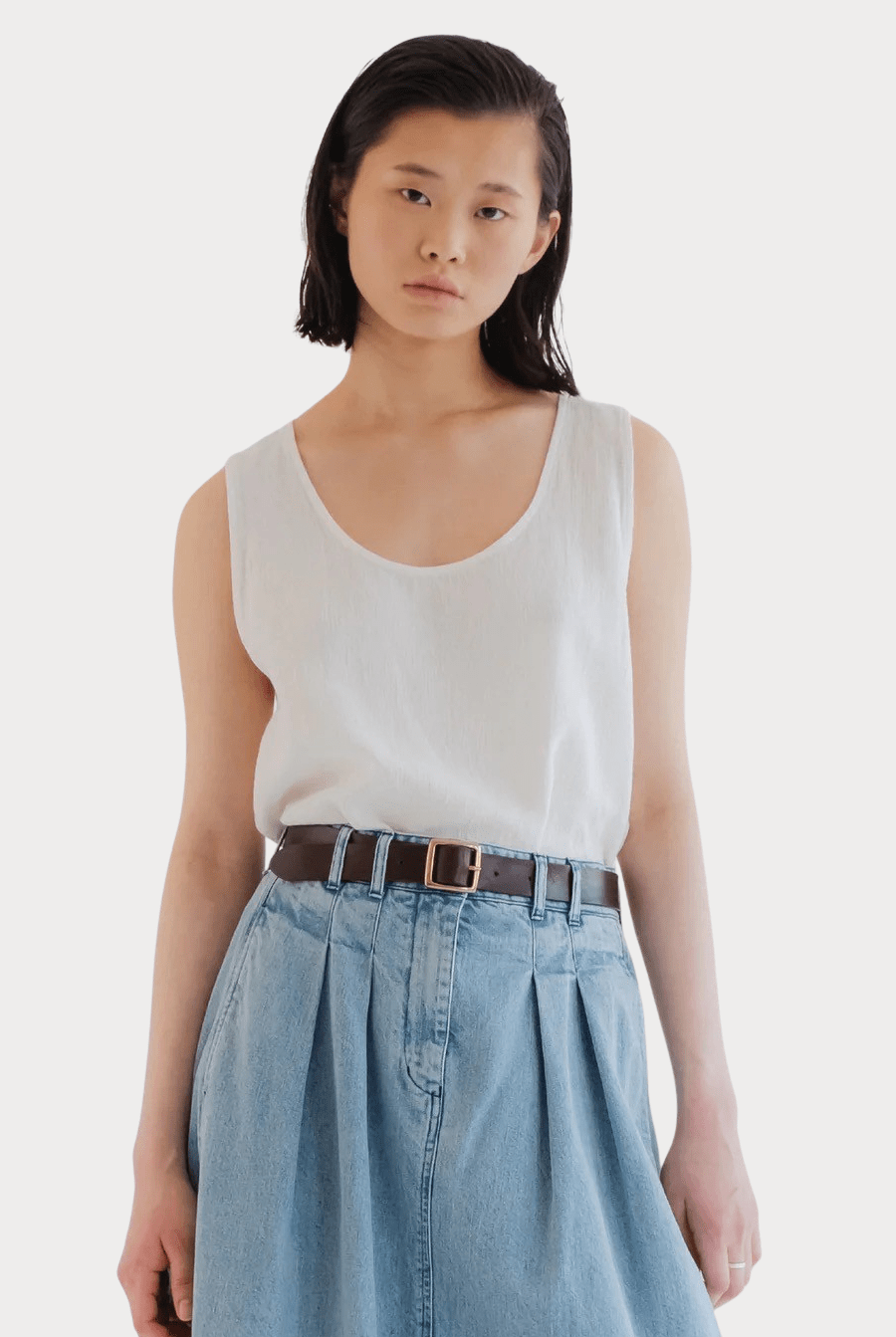 Girls Of Dust - Gazebo Cotton Tank Top - Milk - Shirts & Tops - YUCCA, Yucca store Denver, women’s high quality tops.