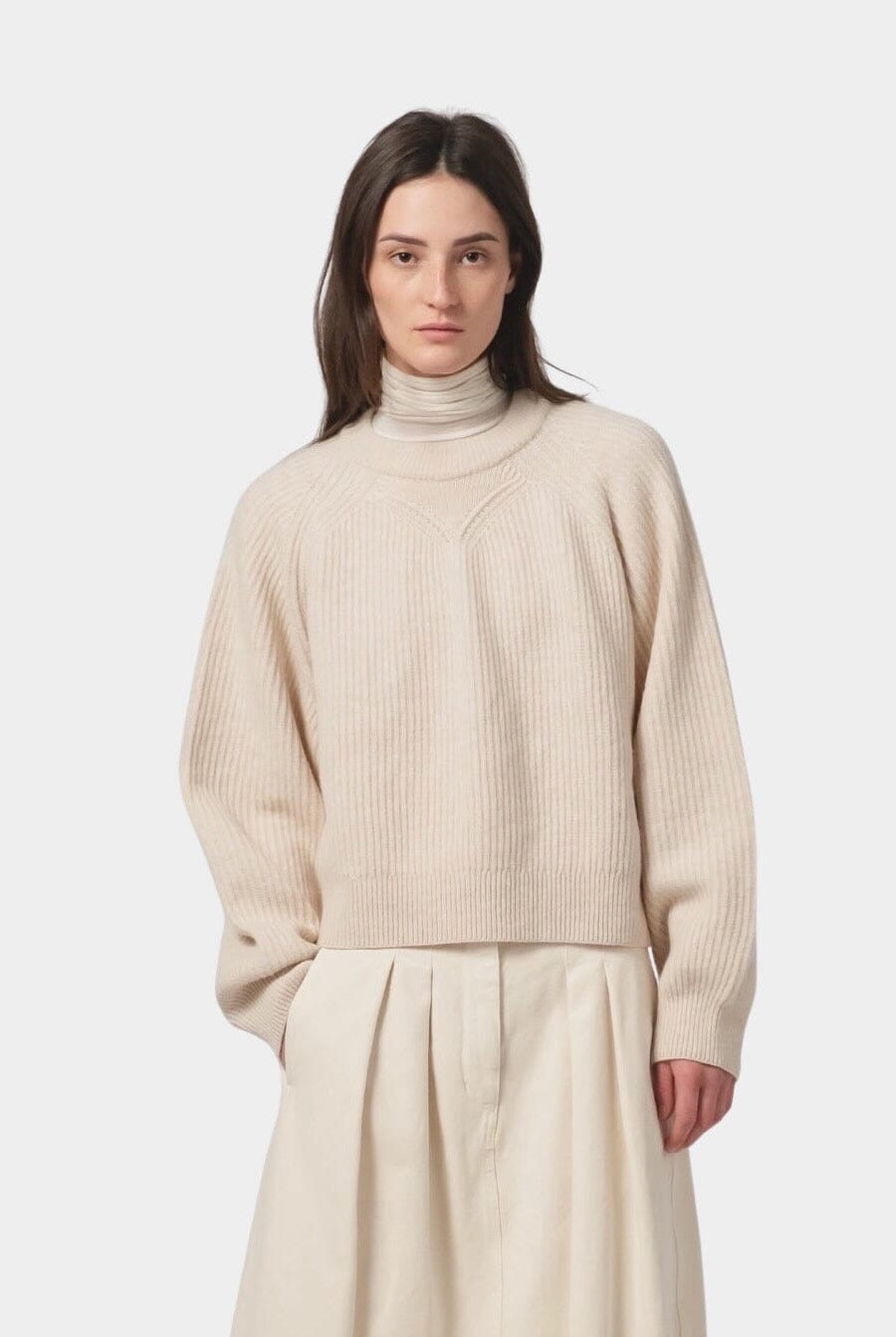 GIRLS OF DUST - Puddle Sweater - Delta Wheat - Knitwear - YUCCA, women’s clothing website, women’s high quality sweater.