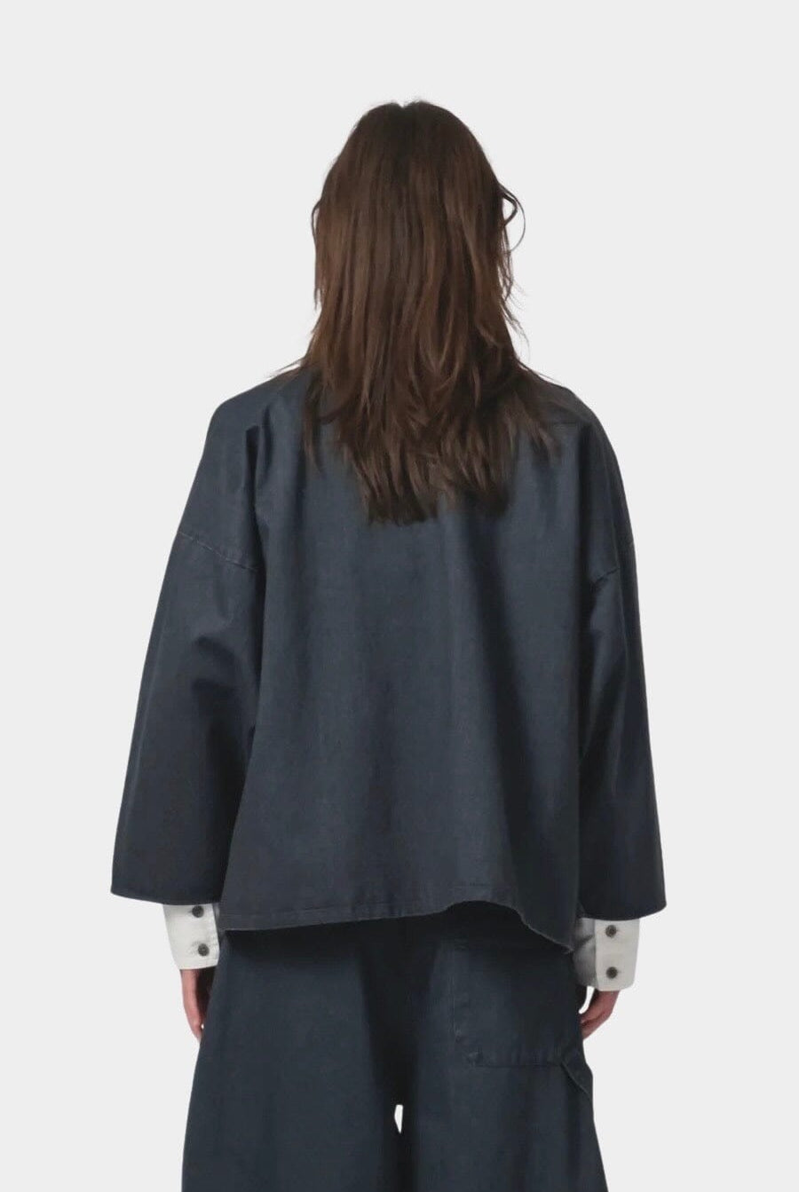 Girls Of Dust | Shogun Kimono - Griffin Denim Asphalt - YUCCA Jacket & Coats, Artistic clothing for women, boutique near me.