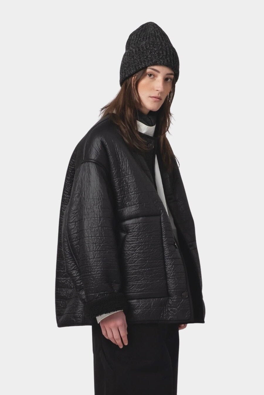 Girls Of Dust - Solar Reversible Jacket - Black - Jacket & Coats - YUCCA, womens clothing website, women’s quality outerwear.