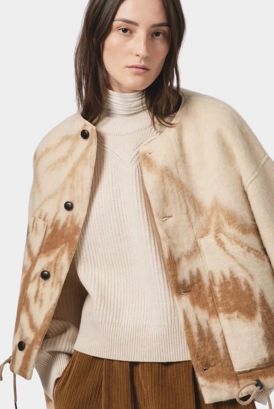 Girls Of Dust - Nuclear Jacket Mountain Jacquard - Brown/Cream - Jacket & Coats - YUCCA, Women’s store Denver, shop local.