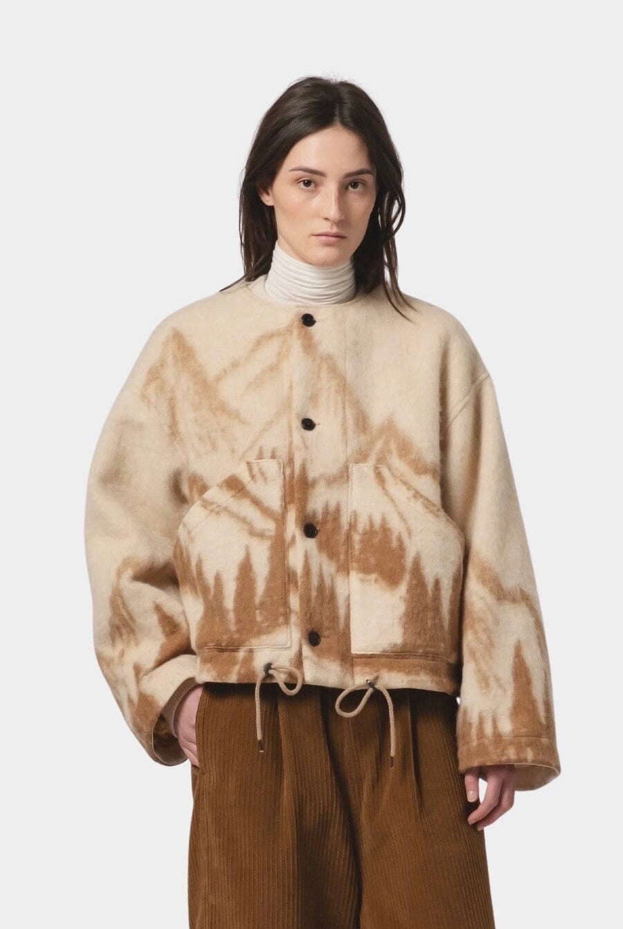 Girls Of Dust - Nuclear Jacket Mountain Jacquard - Brown/Cream - Jacket & Coats - YUCCA, Women’s store Denver, shop local.