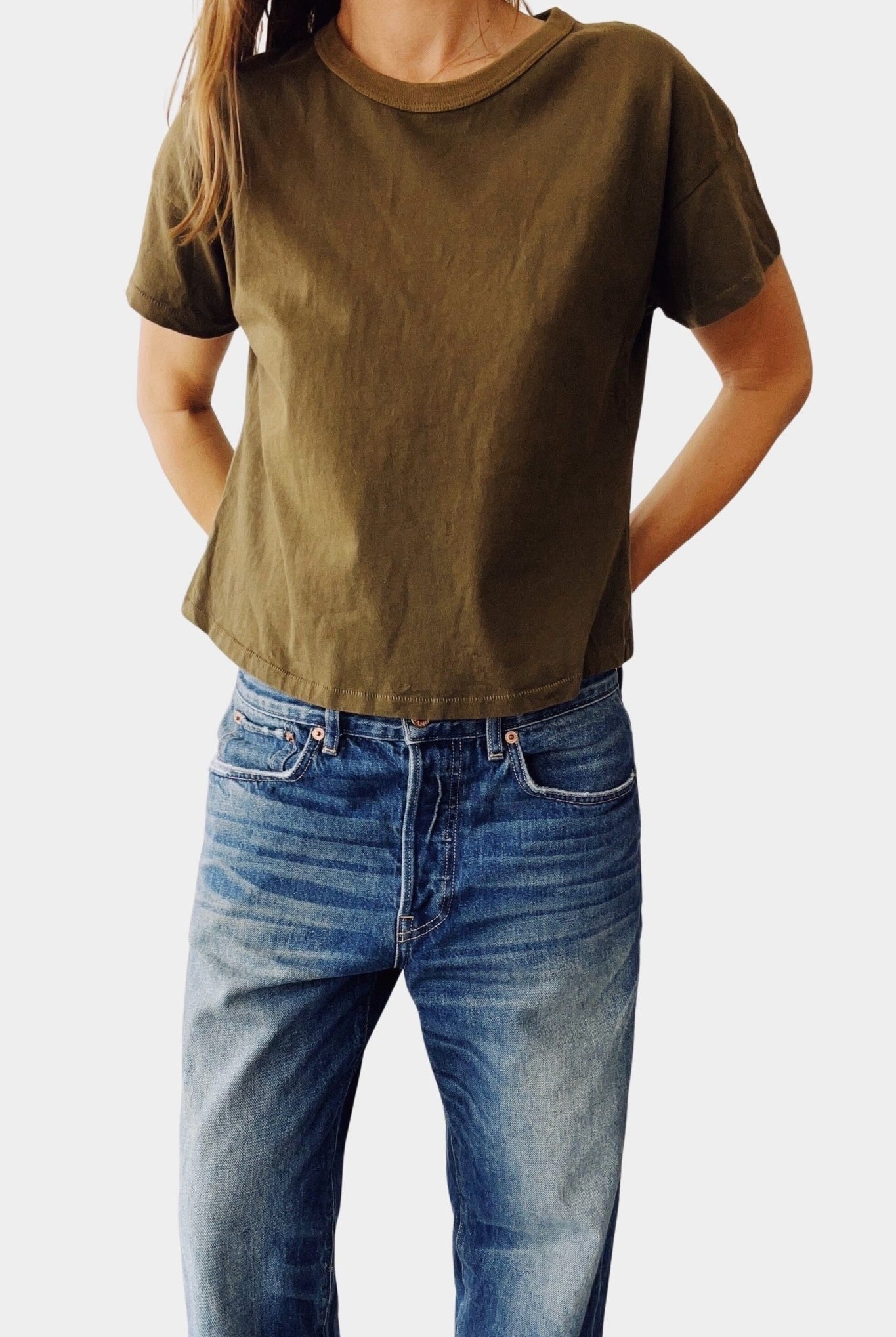 Hey Gang - The Boxy Tee - Olive - Tops & Tees - YUCCA, women’s clothing boutique near me, boutiques near me.