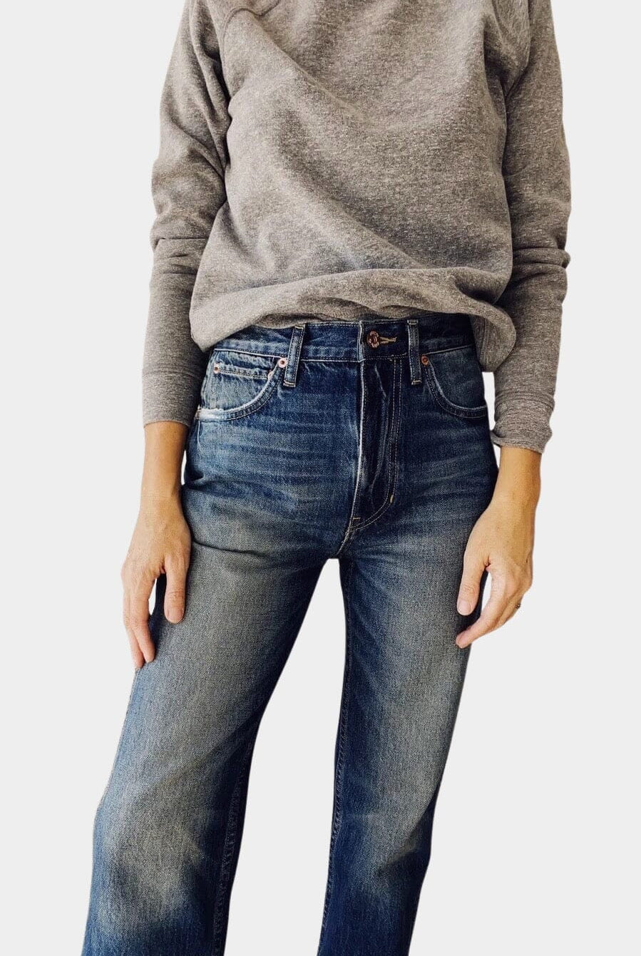 Hey Gang | The High Rise Straight In Richman Wash - SHOP YUCCA Pants HEY GANG - YUCCA, Best boutique shopping in Denver, boutiques Denver, high end denim jeans online, capsule wardrobe, shop local Denver.