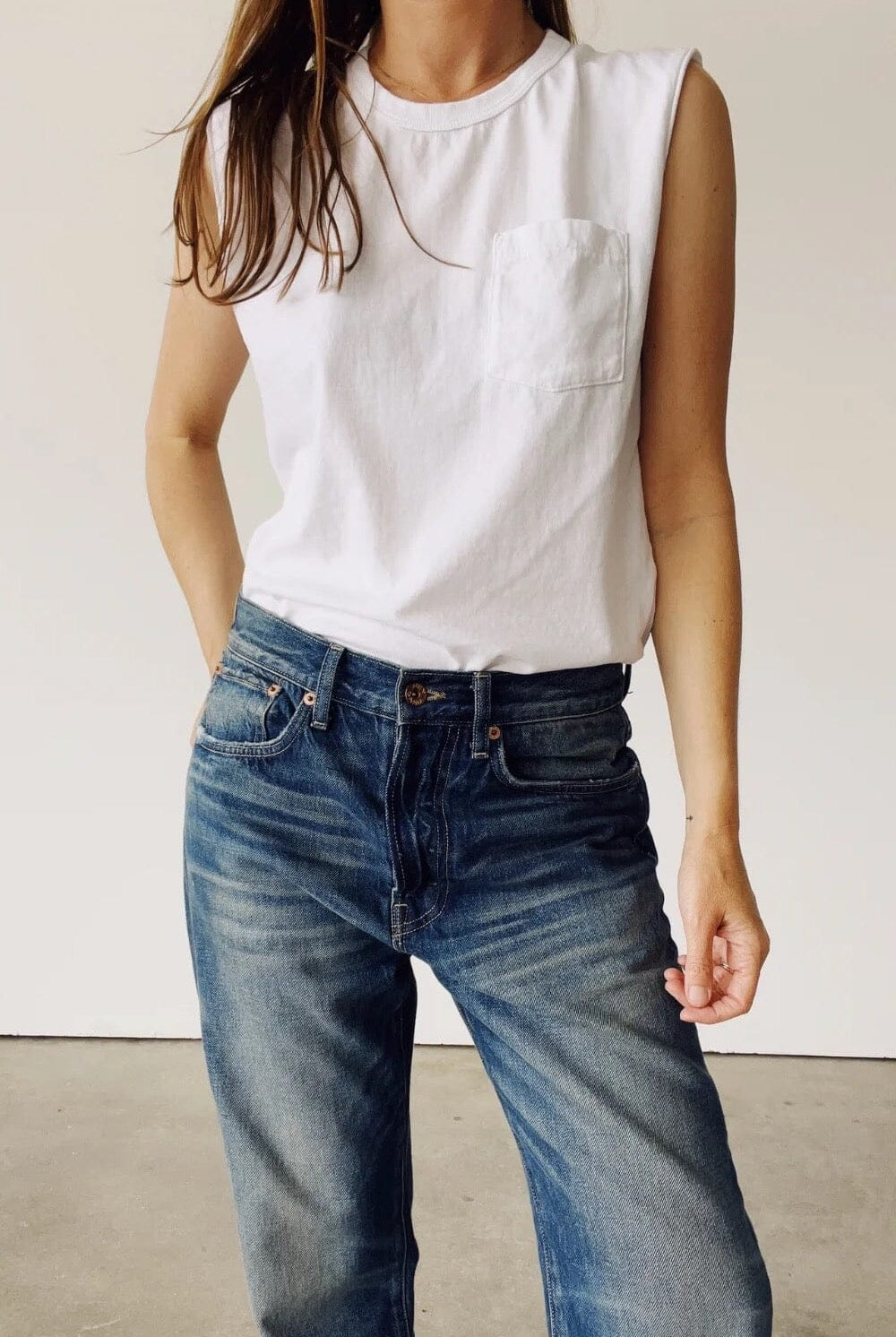 Hey Gang | Muscle Tee In White - SHOP YUCCA Shirts & Tops HEY GANG - YUCCA, Yucca store Denver, women’s clothing boutique near me, high quality capsule wardrobe, boutiques near me, women’s high quality tops.
