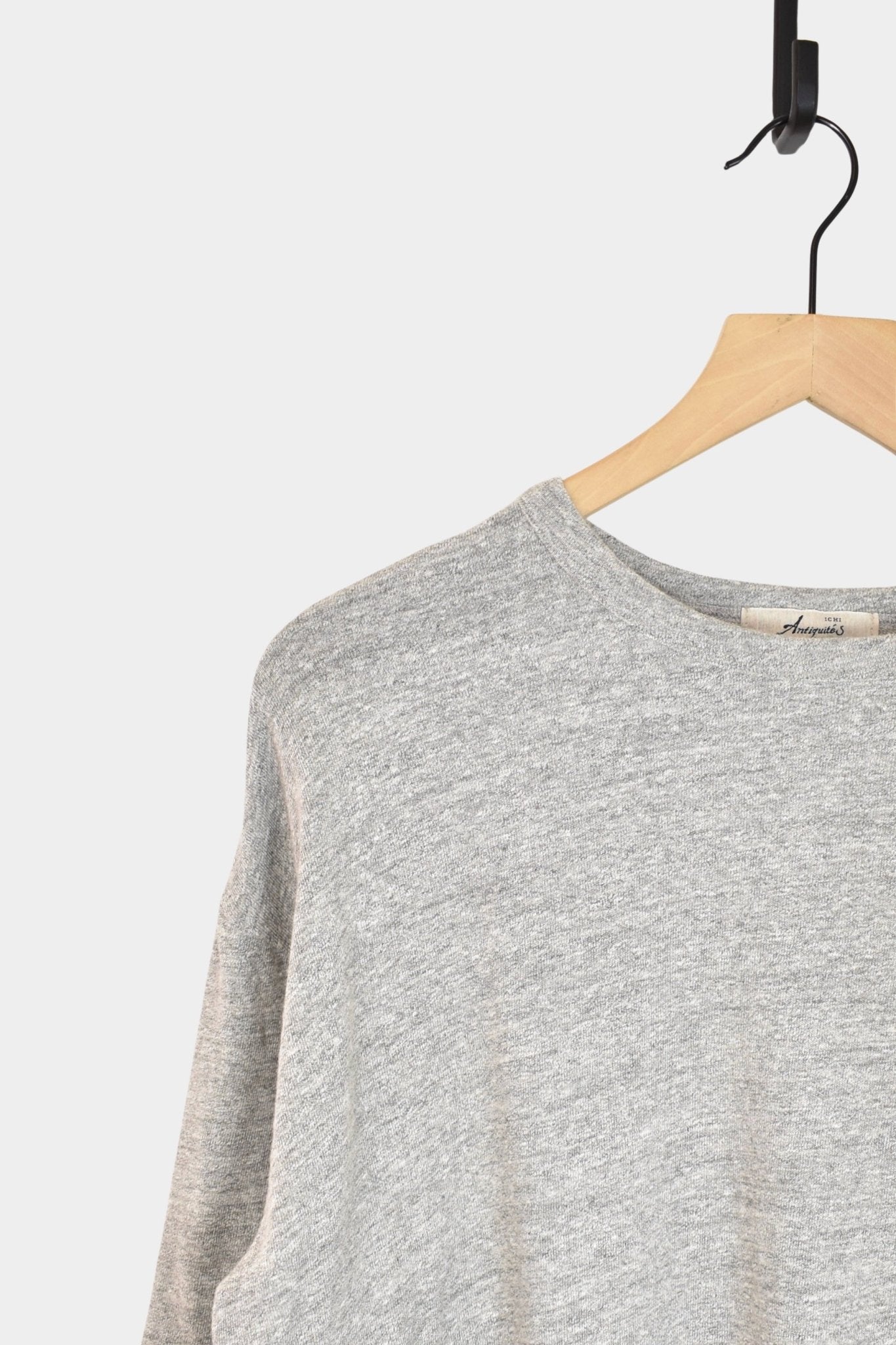 Ichi Antiquités - Cotton Pullover - Grey - Tops & Tees - YUCCA, unique clothes for women, high quality tops for women.