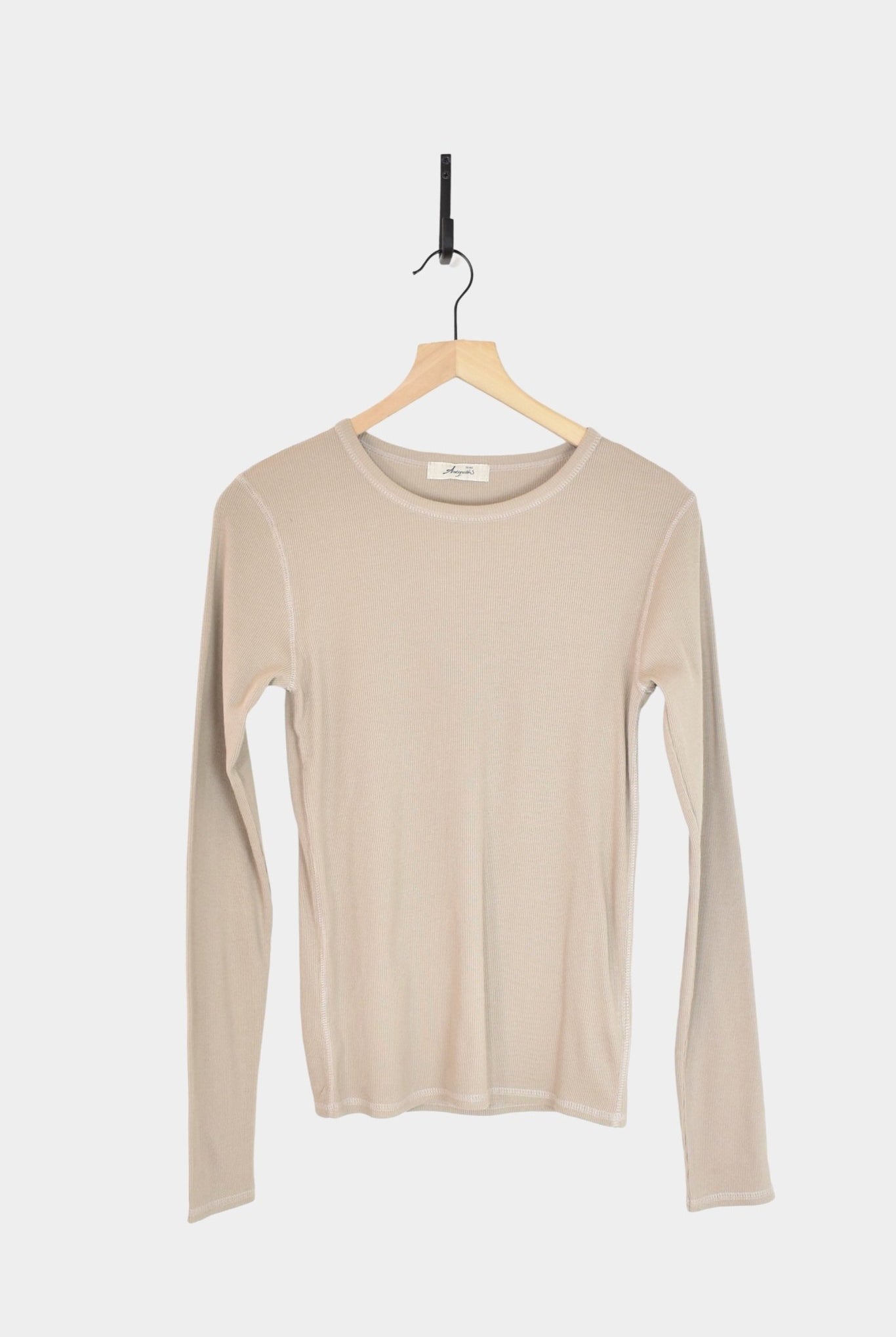 Ichi Antiquites - Cotton Ribbed Pullover - Mocha - Tops & Tees - YUCCA, ageless fashion, Japanese clothing for women.