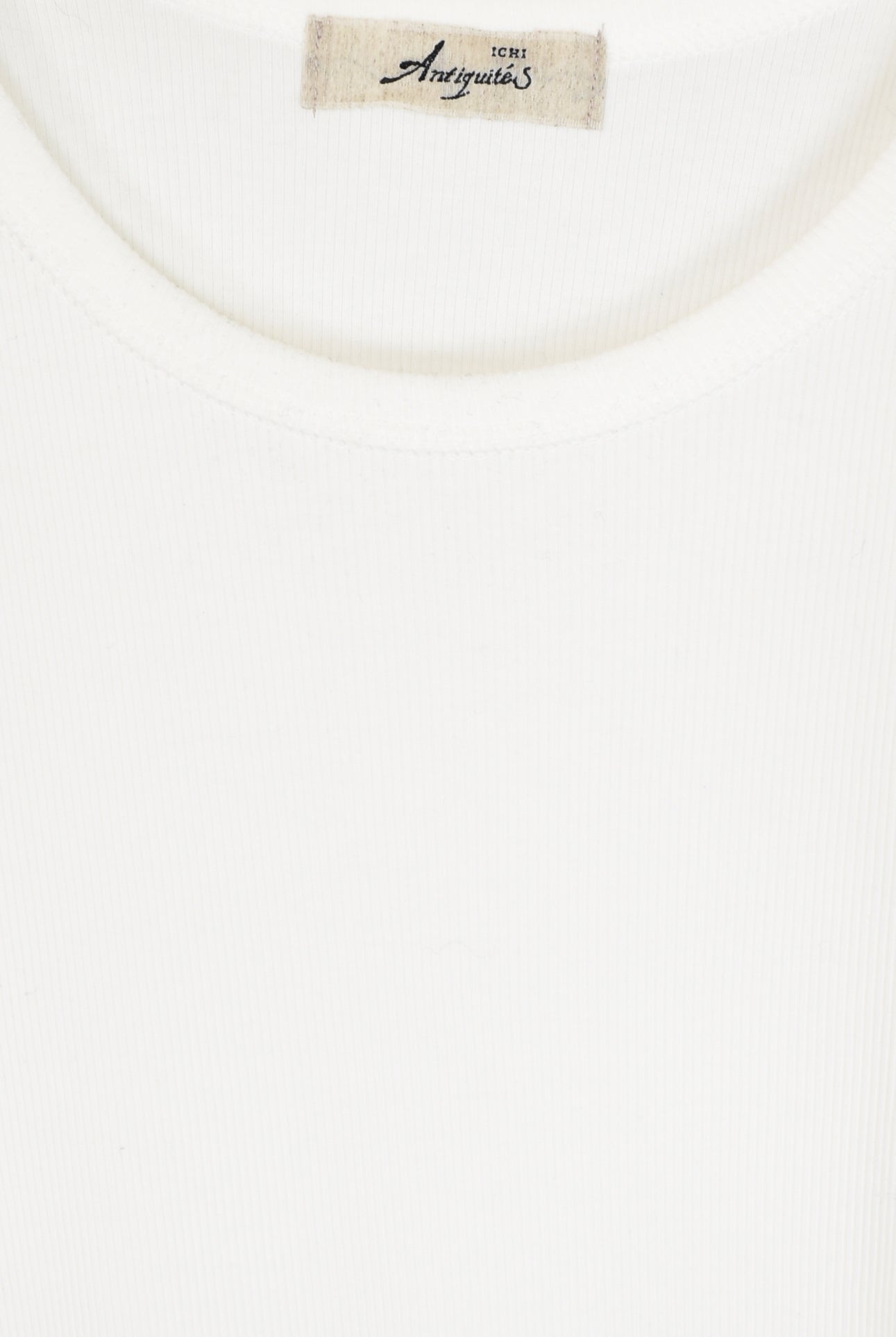 Ichi Antiquites - Cotton Ribbed Pullover - White - Tops & Tees - YUCCA, ageless fashion, Japanese clothing for women.