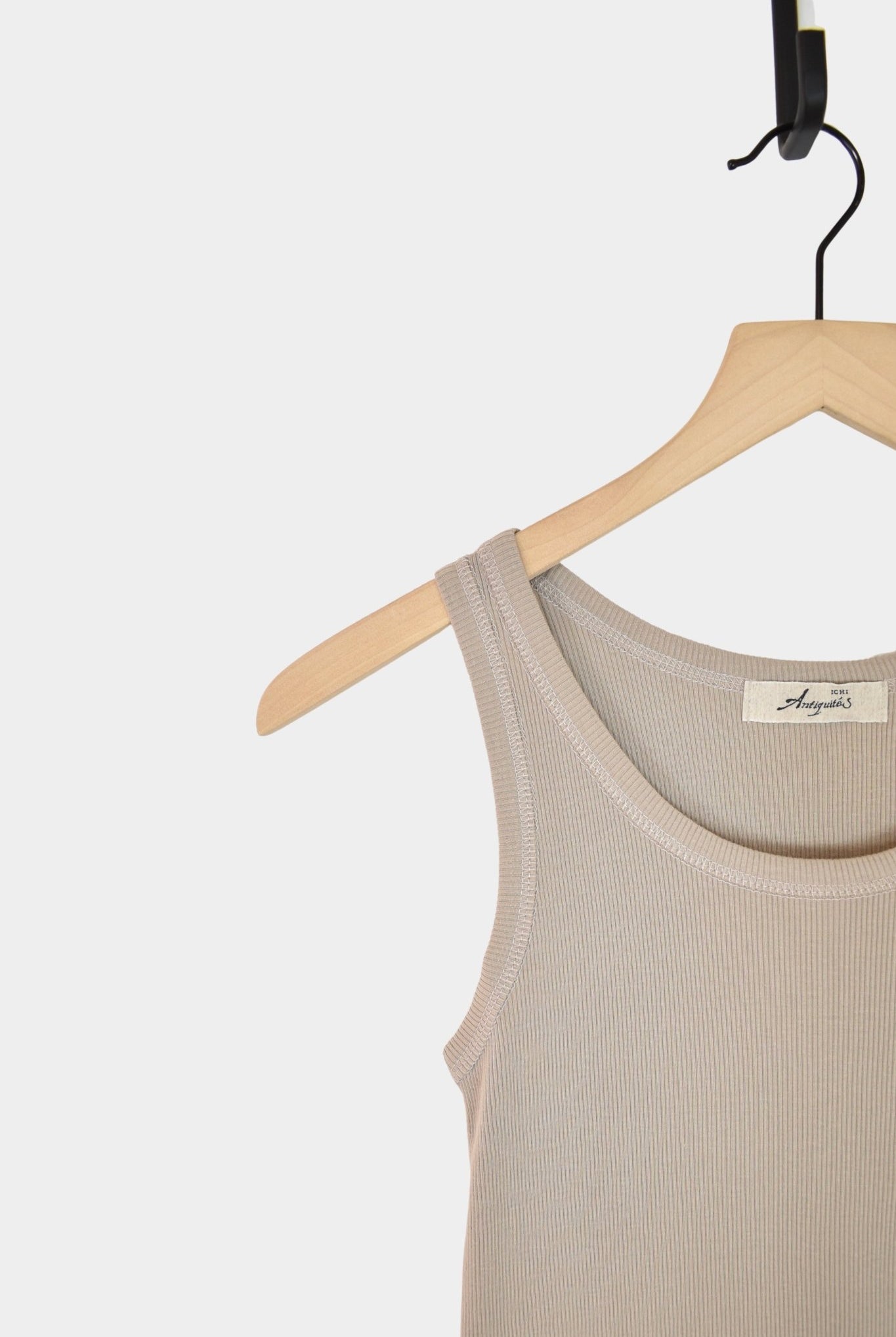 Ichi Antiquites - Cotton Tank Top - Mocha - Tops & Tees - YUCCA, boutiques denver, elevated basics.