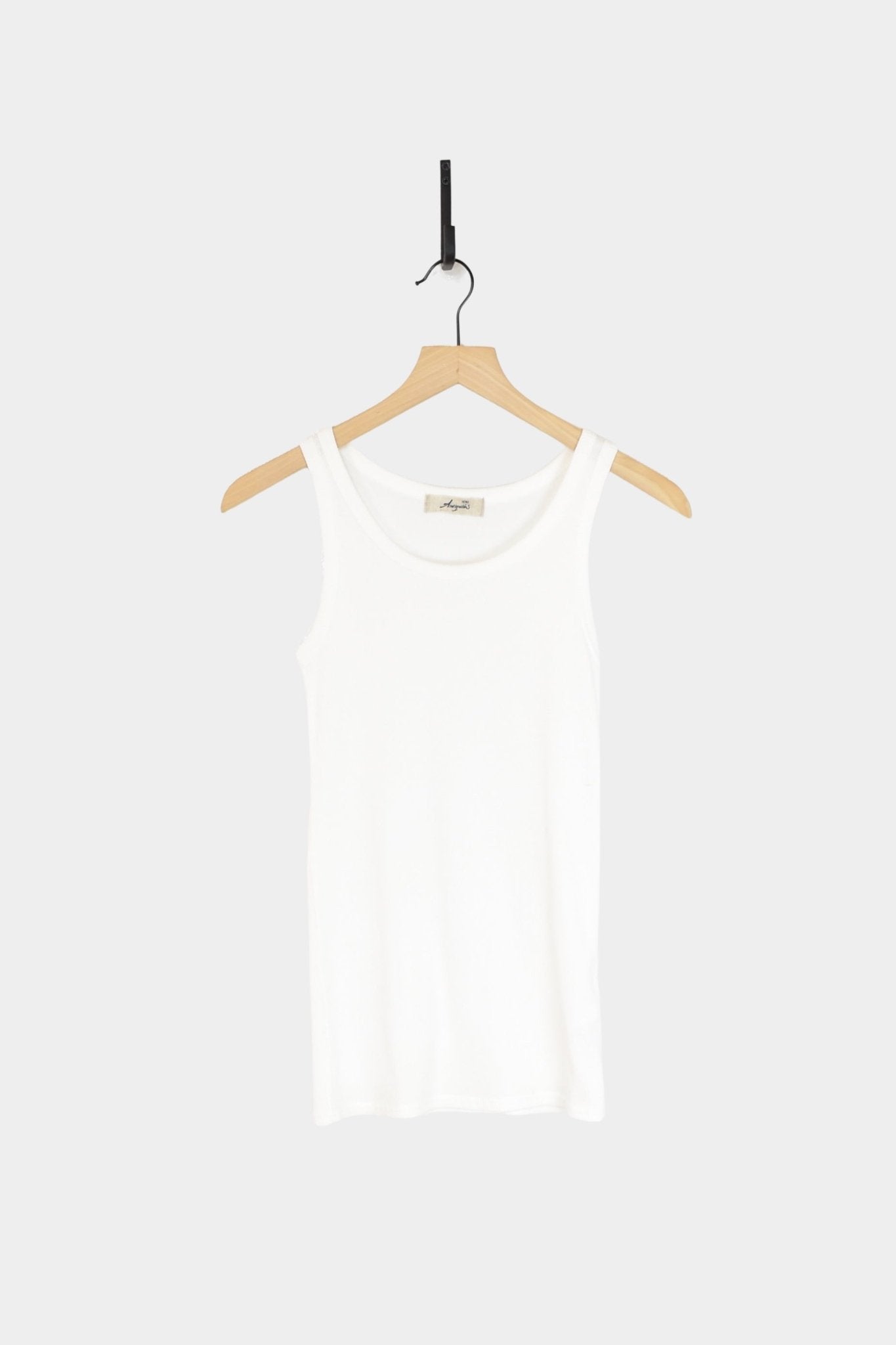 Ichi Antiquites - Cotton Tank Top - White - Tops & Tees - YUCCA, boutiques denver, elevated basics.