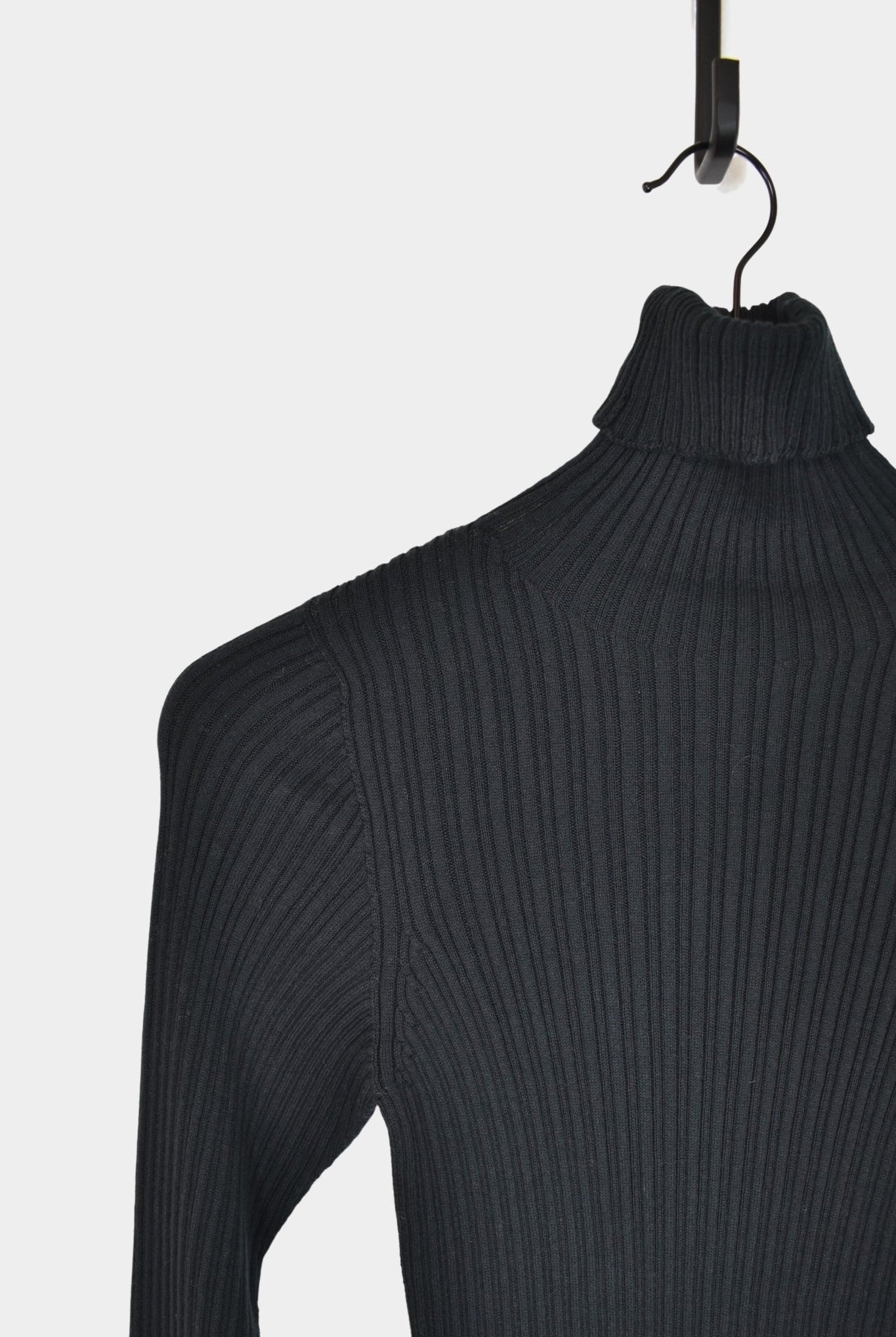 Ichi Antiquités - Japan Wholegarment Rib Knit Turtleneck - Black - Tops & Tees - YUCCA, high quality tops for women.