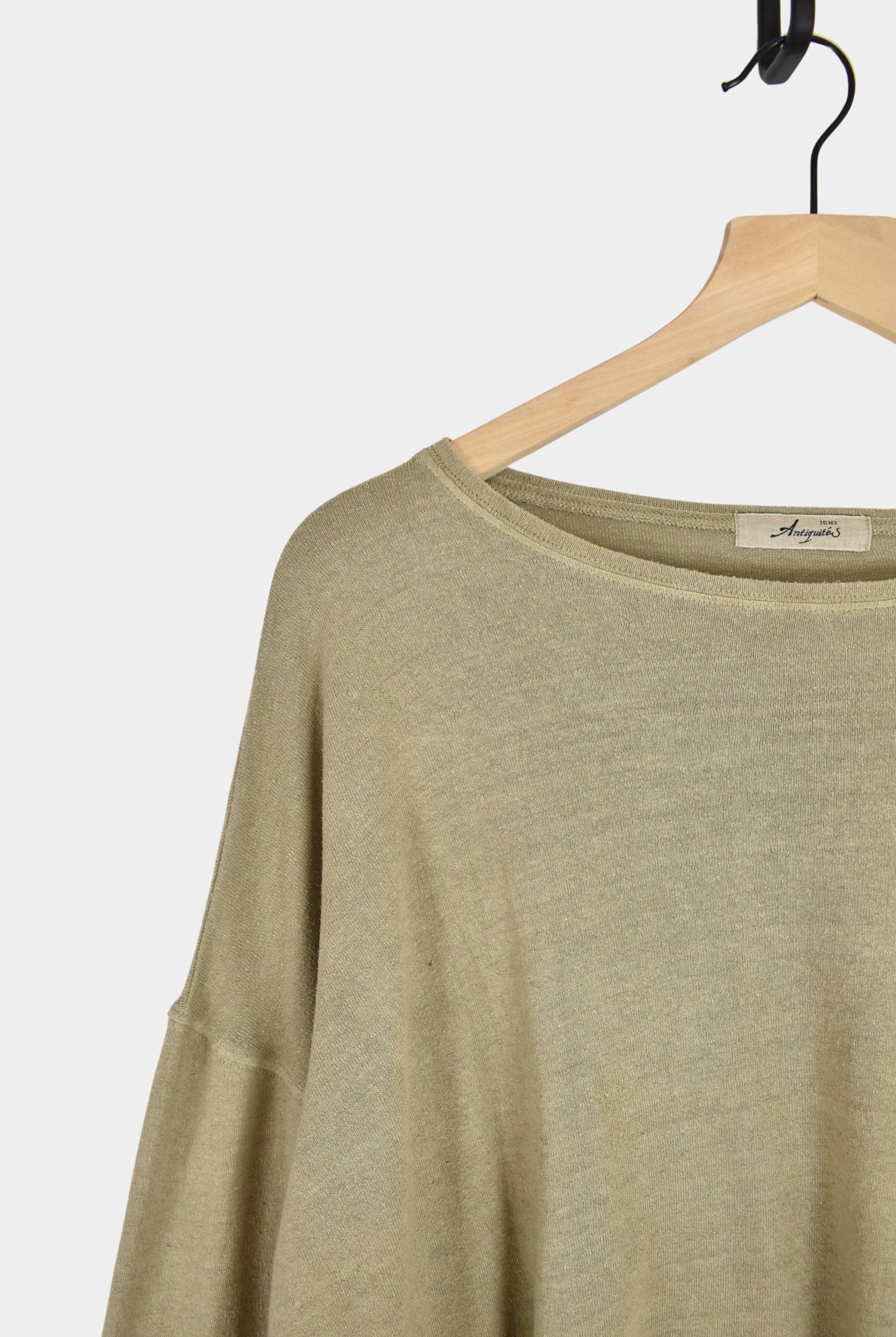 Ichi Antiquités - Natural Hand Dye Crew Neck Pullover - Sage - Shirts & Tops -YUCCA, Yucca store Denver, boutiques near me.