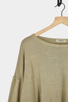 Ichi Antiquités - Natural Hand Dye Crew Neck Pullover - Sage - Shirts & Tops -YUCCA, Yucca store Denver, boutiques near me.