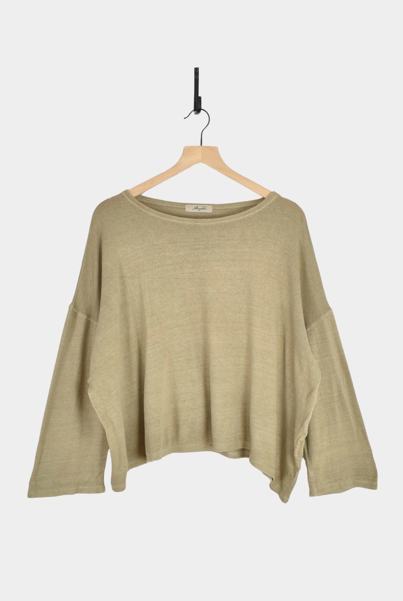 Ichi Antiquités - Natural Hand Dye Crew Neck Pullover - Sage - Shirts & Tops -YUCCA, Yucca store Denver, boutiques near me.