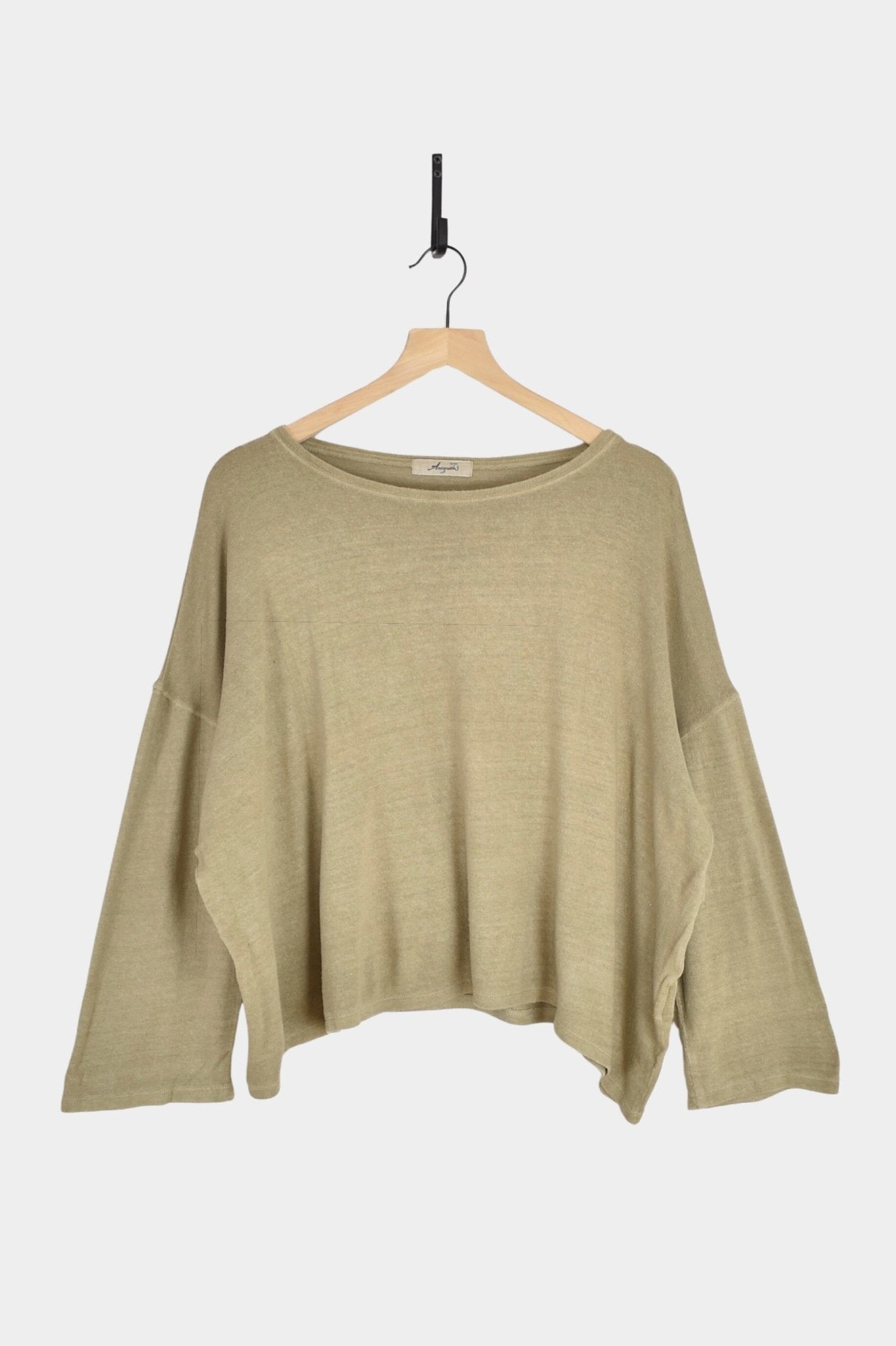 Ichi Antiquités - Natural Hand Dye Crew Neck Pullover - Sage - Shirts & Tops -YUCCA, Yucca store Denver, boutiques near me.