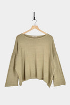 Ichi Antiquités - Natural Hand Dye Crew Neck Pullover - Sage - Shirts & Tops -YUCCA, Yucca store Denver, boutiques near me.