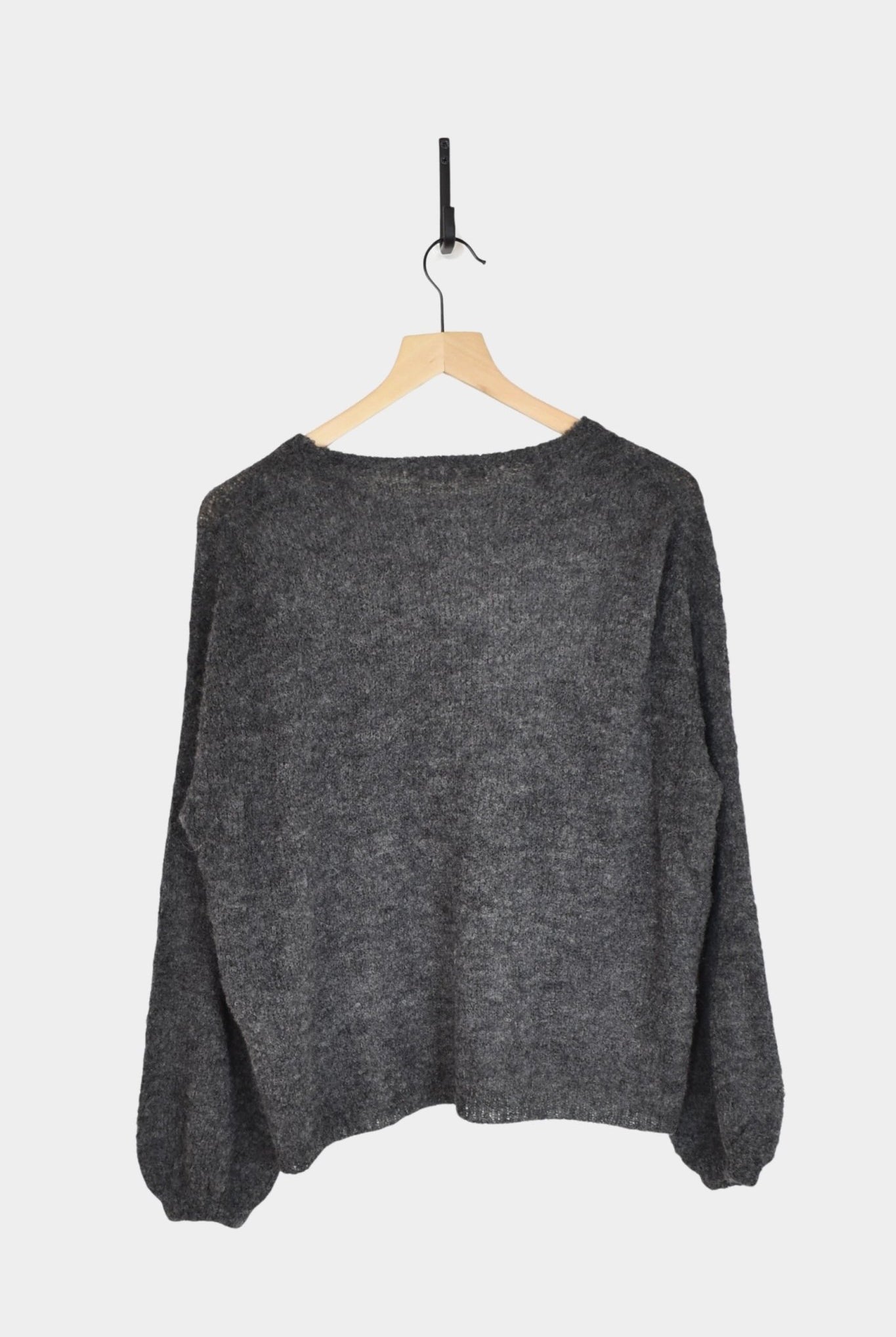 Ichi Antiquites - Peru Knit Boucle Sweater - Charcoal - Knitwear - YUCCA, Japanese clothing for women, at the moment clothes.